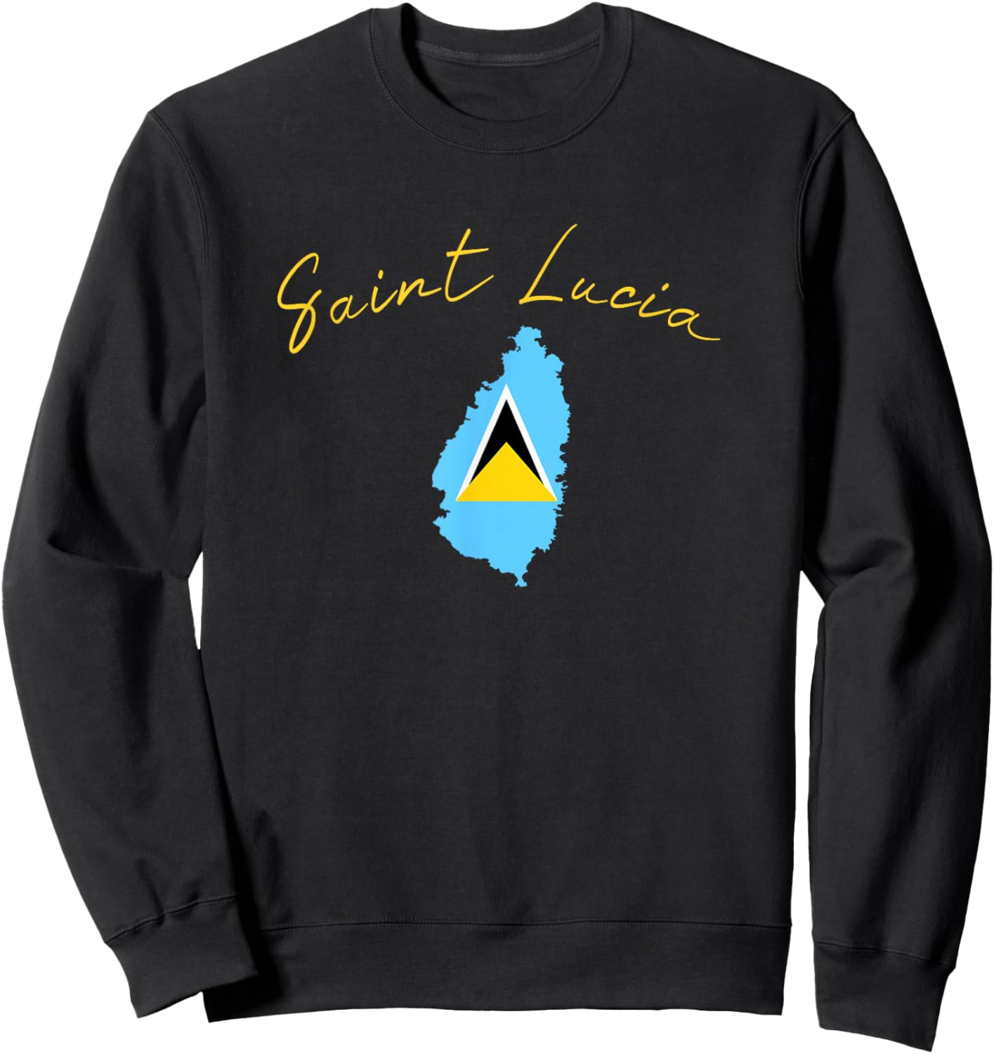 Saint Lucia Flag Pride - Saint Lucian Sweatshirt - Sweatshirt | Black