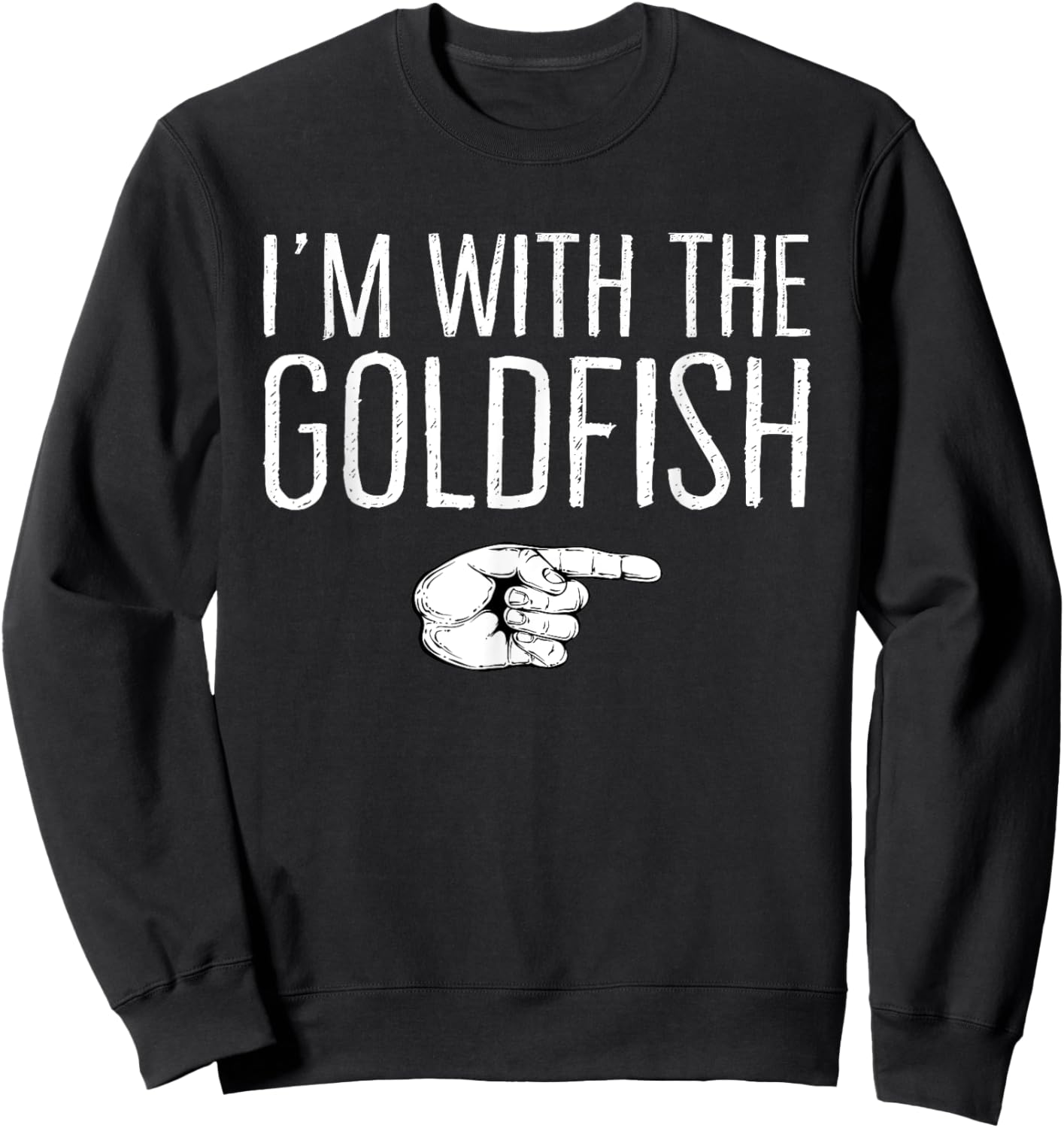 I'm With The Goldfish Matching Costume Lazy Halloween Party Sweatshirt - Sweatshirt | Black