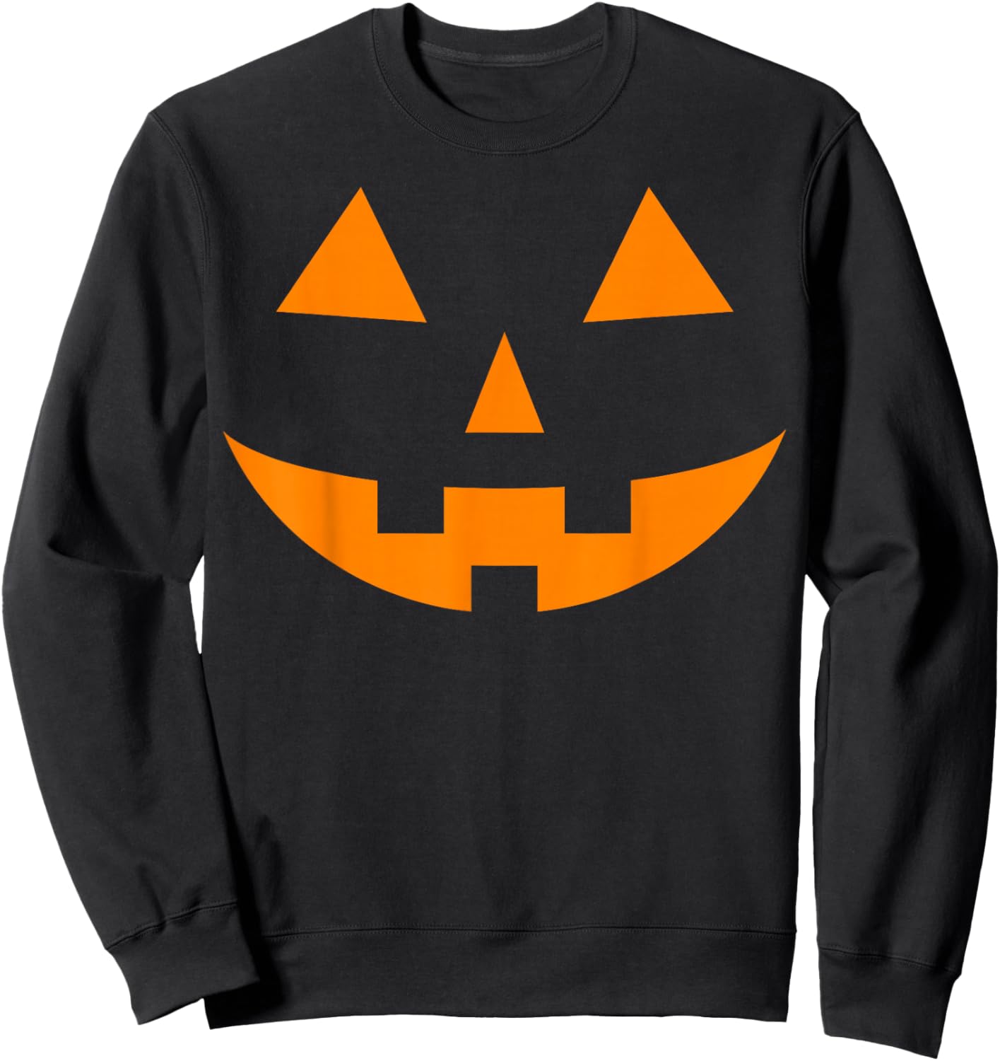 Jack O Lantern Face Pumpkin Halloween Costume 2025 Funny Sweatshirt - Sweatshirt | Black