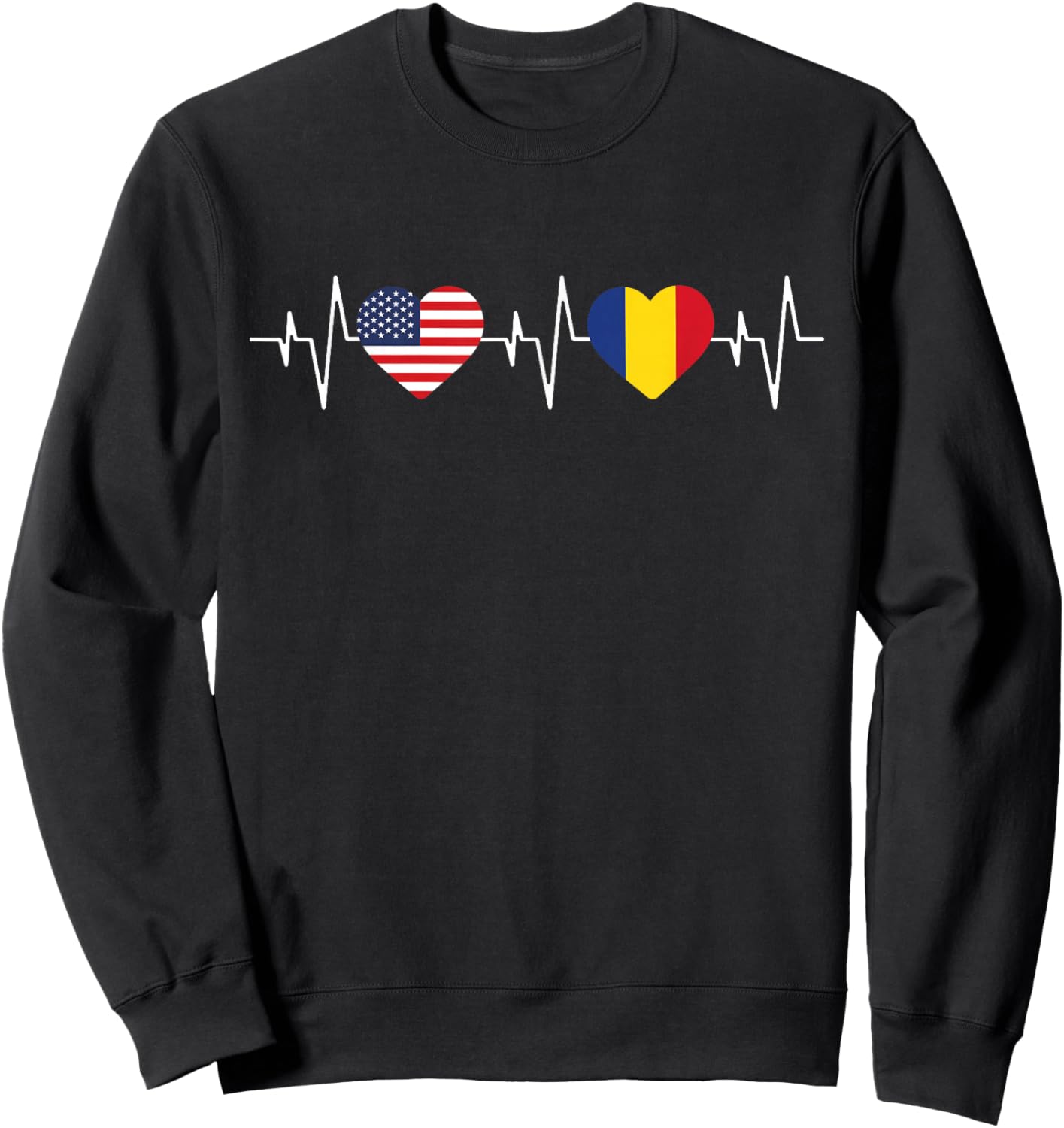 Romanian heritage USA Romania American Flag Romanian Flag Sweatshirt - Sweatshirt | Black