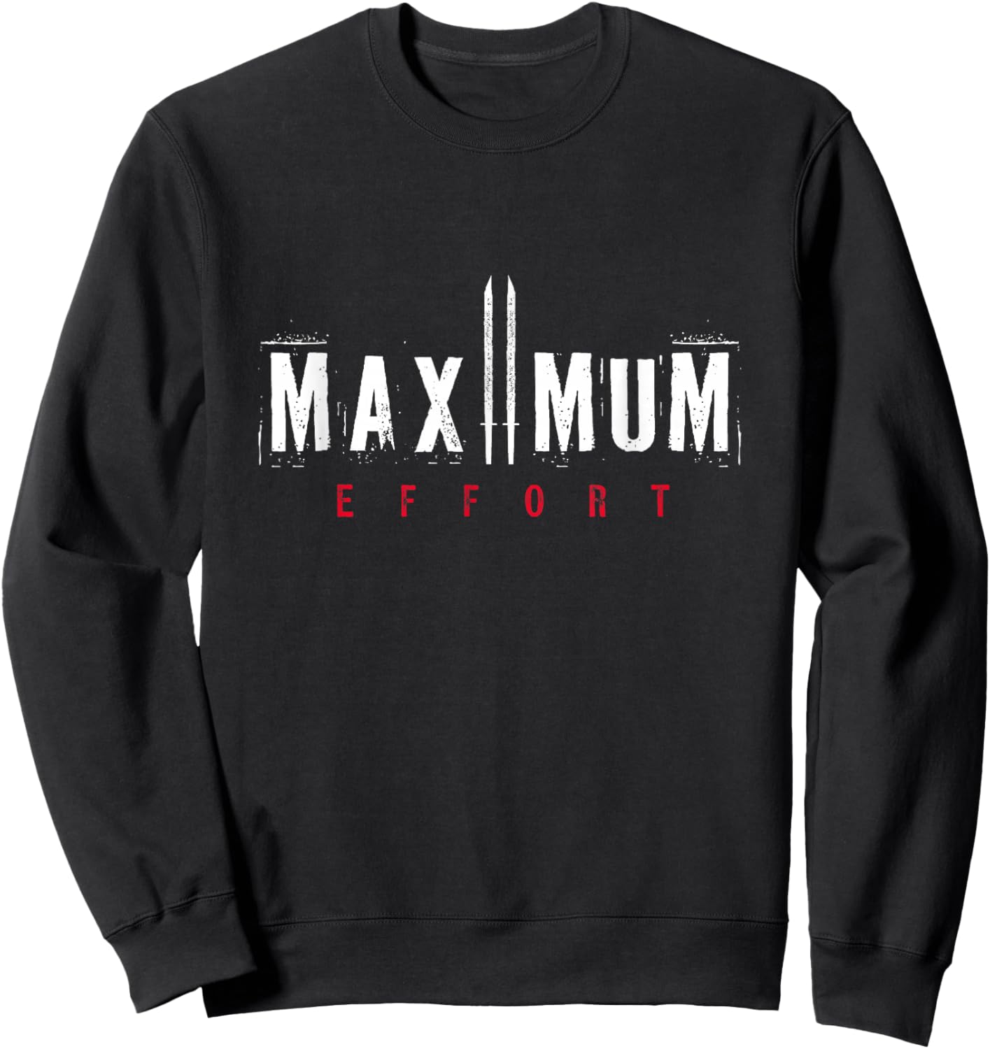 Marvel Deadpool Maximum Effort Distressed Big Text Logo Sweatshirt - Sweatshirt | Black