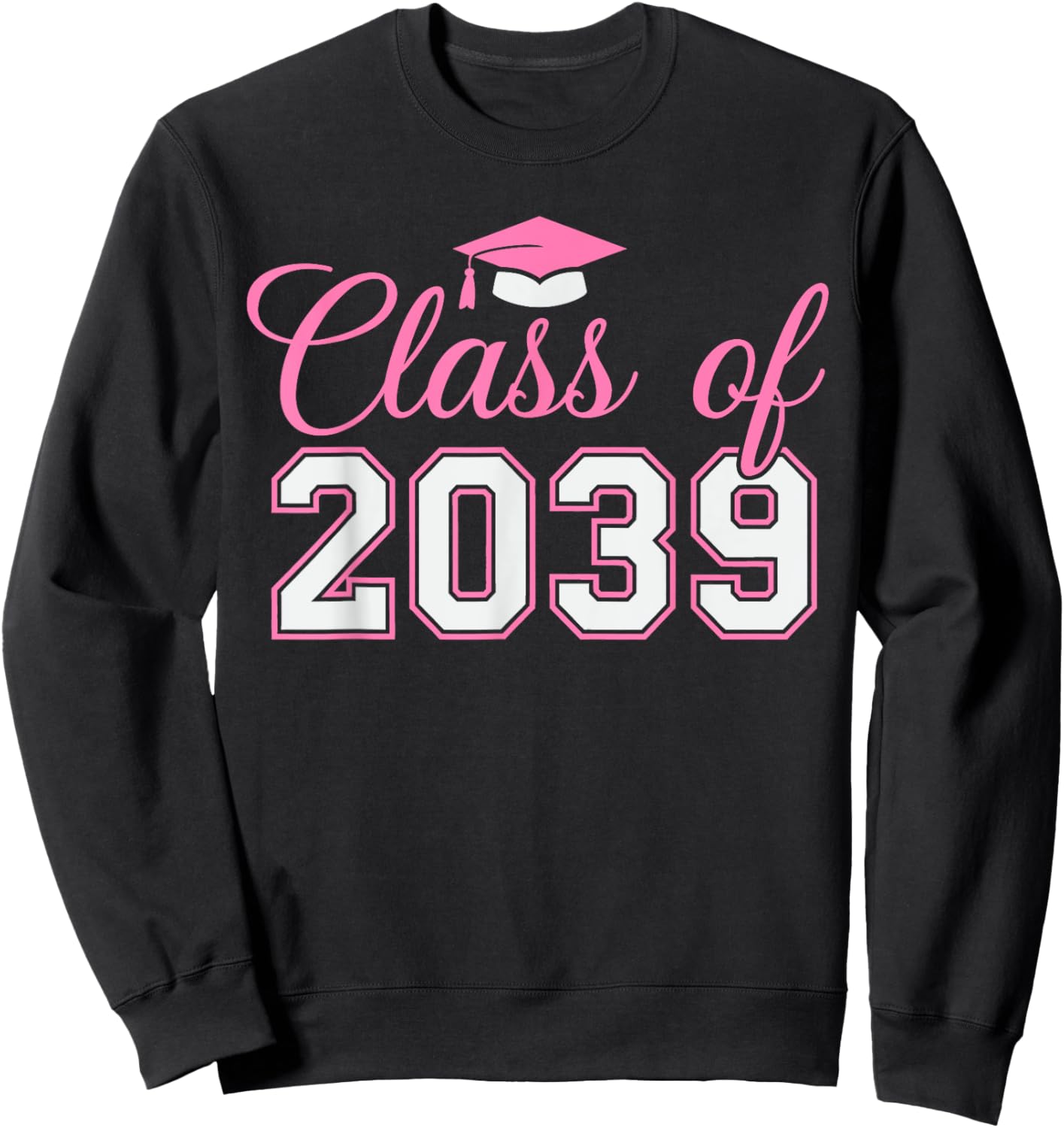 Preschool Class of 2039 Grow With Me Graduation 2039 pink Sweatshirt - Sweatshirt | Black