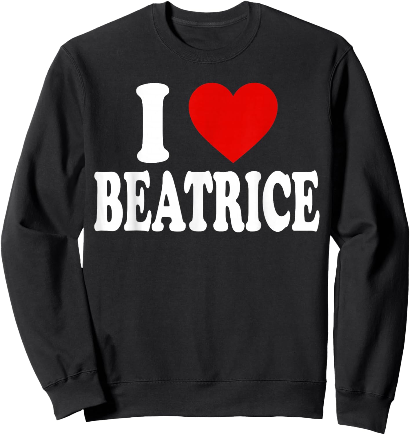 I Heart Love Beatrice Sweatshirt - Sweatshirt | Black