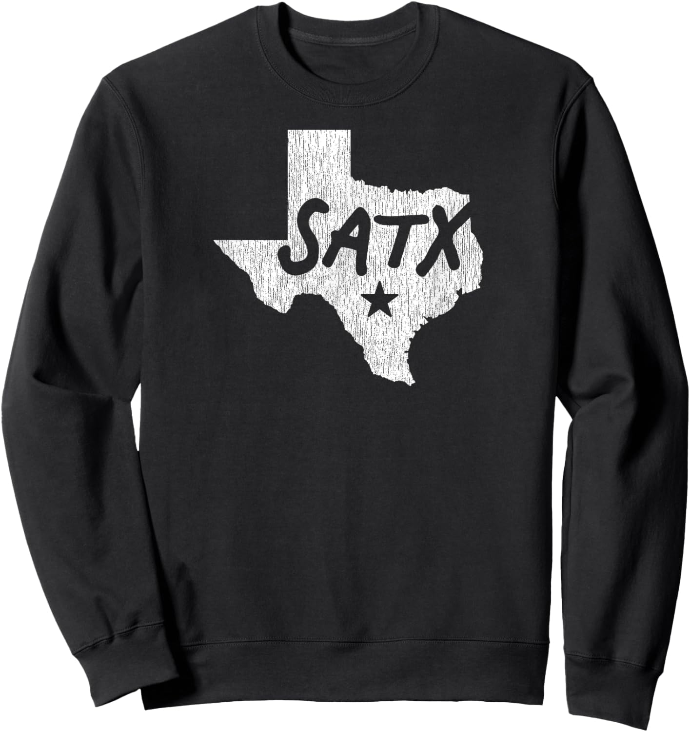 SATX San Antonio TX Design With Star And Details Sweatshirt - Sweatshirt | Black