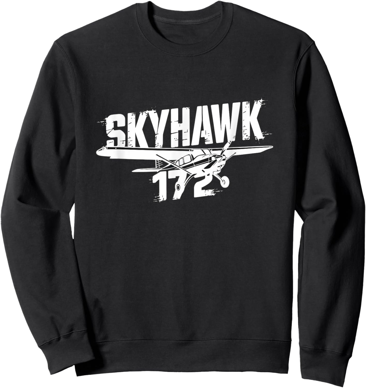 C172 Skyhawk C-172 Airplane Classic Vintage Aviation Pilot Sweatshirt - Sweatshirt | Black