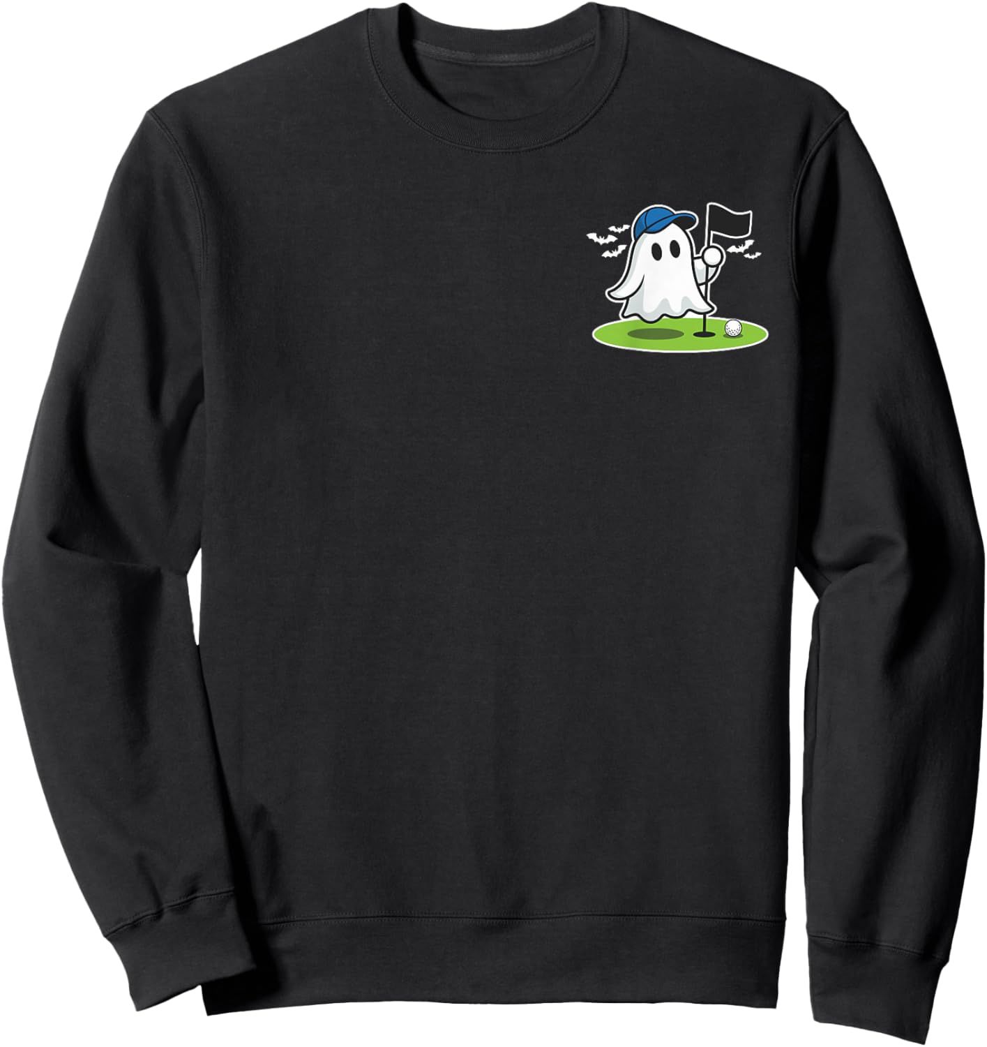 Halloween Golf Spooky Golf boo pocket Golfer Sweatshirt - Sweatshirt | Black