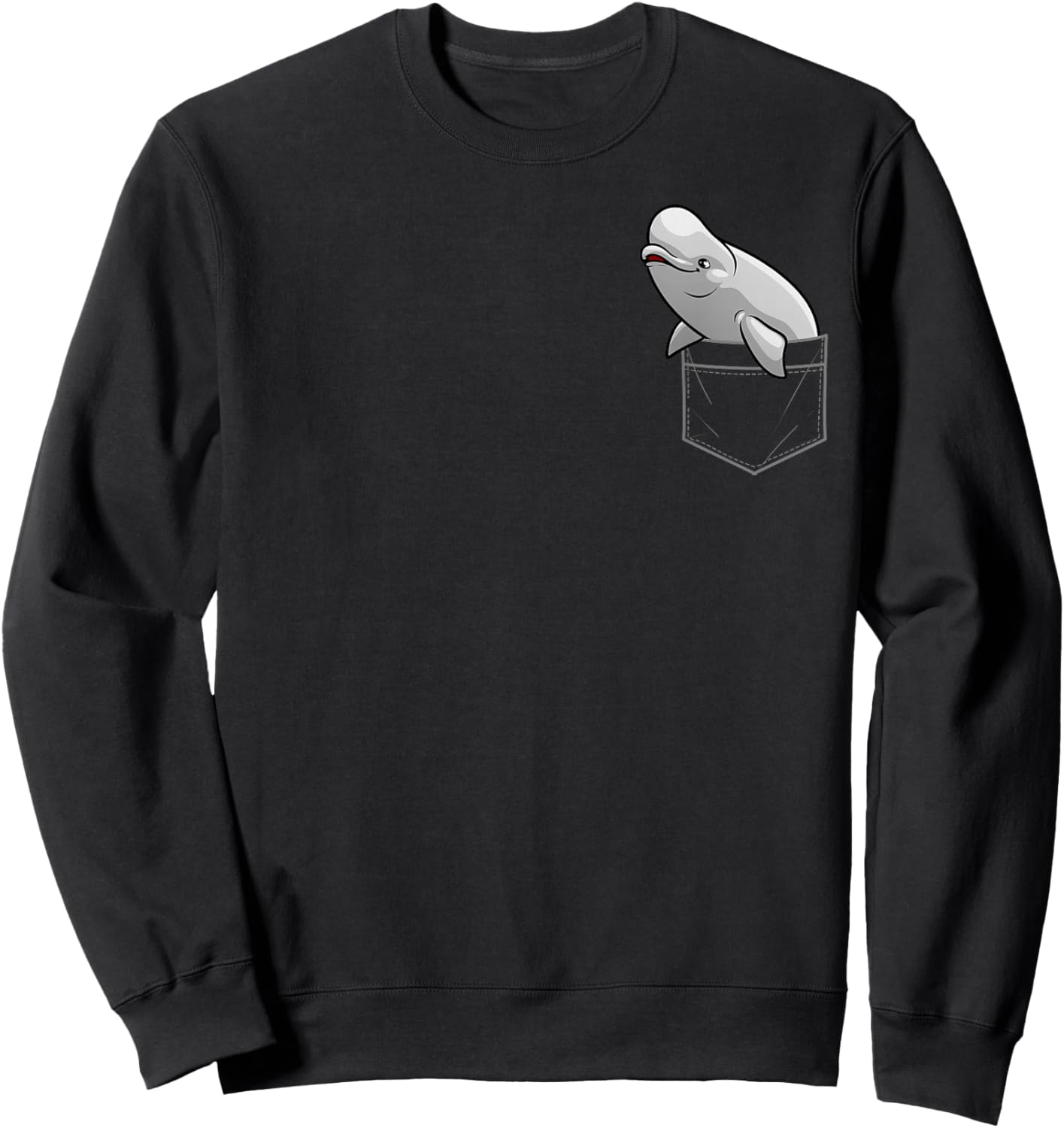 Cute Beluga Whale Art Women Kids Beluga Whale Lover Sweatshirt - Sweatshirt | Black