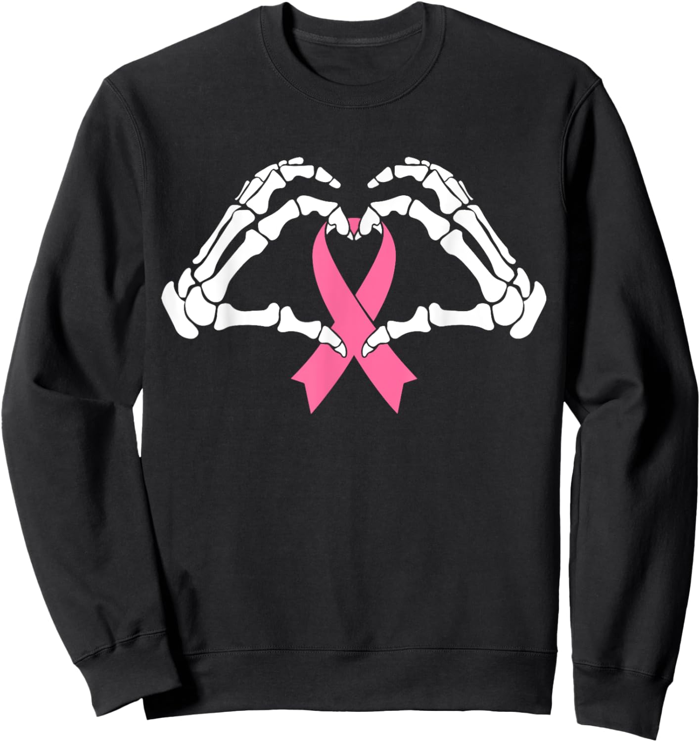 Skeleton Hands Holding Ribbon Halloween Costume Halloween Sweatshirt - Sweatshirt | Black