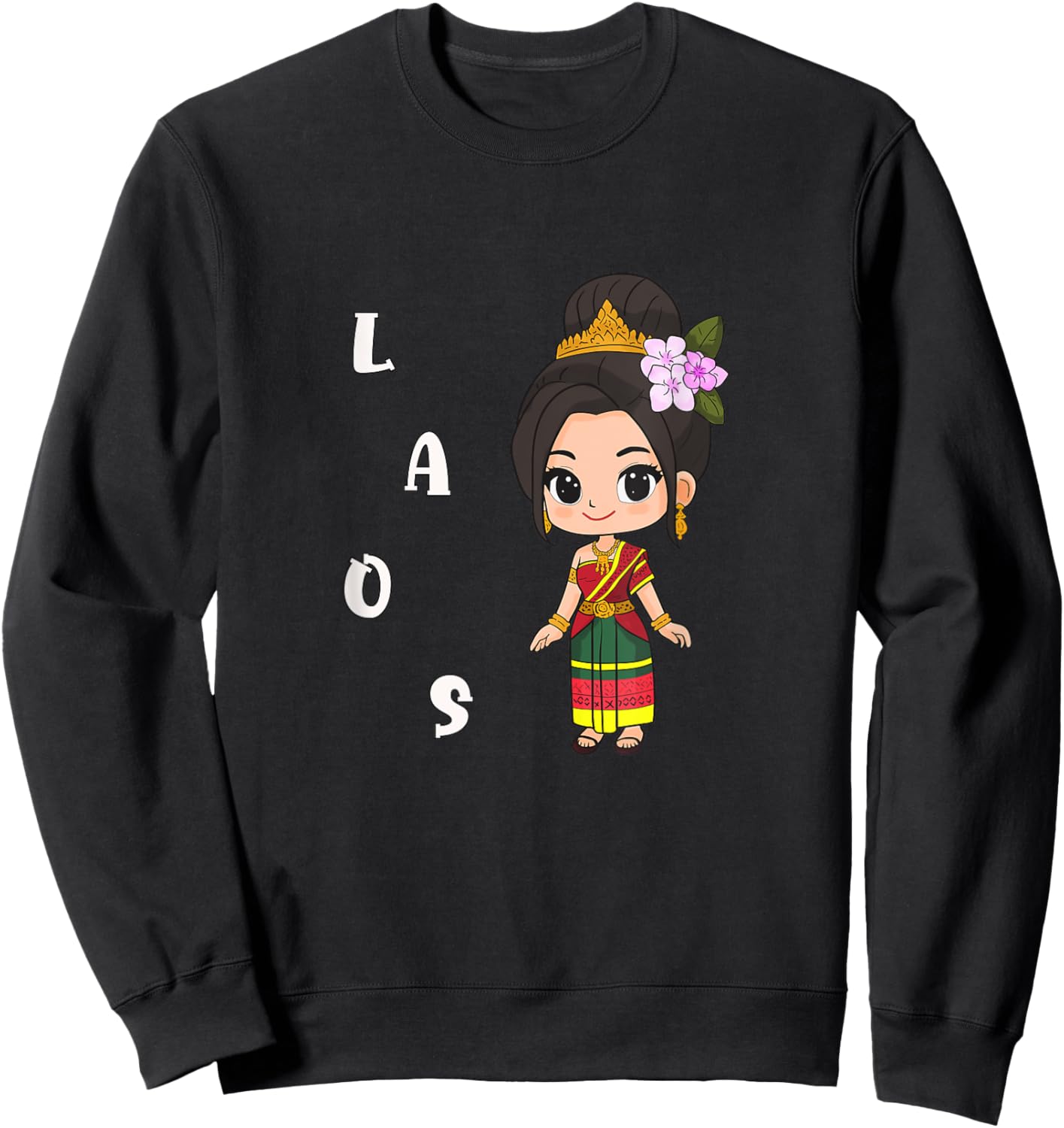 Laos Lao Laotian Happy Lao New Year Pim Mai Lao Sweatshirt - Sweatshirt | Black