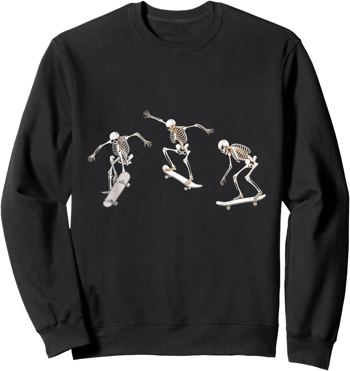 Skateboarding Skeleton Skater Bones Tricks Sweatshirt - Sweatshirt | Black