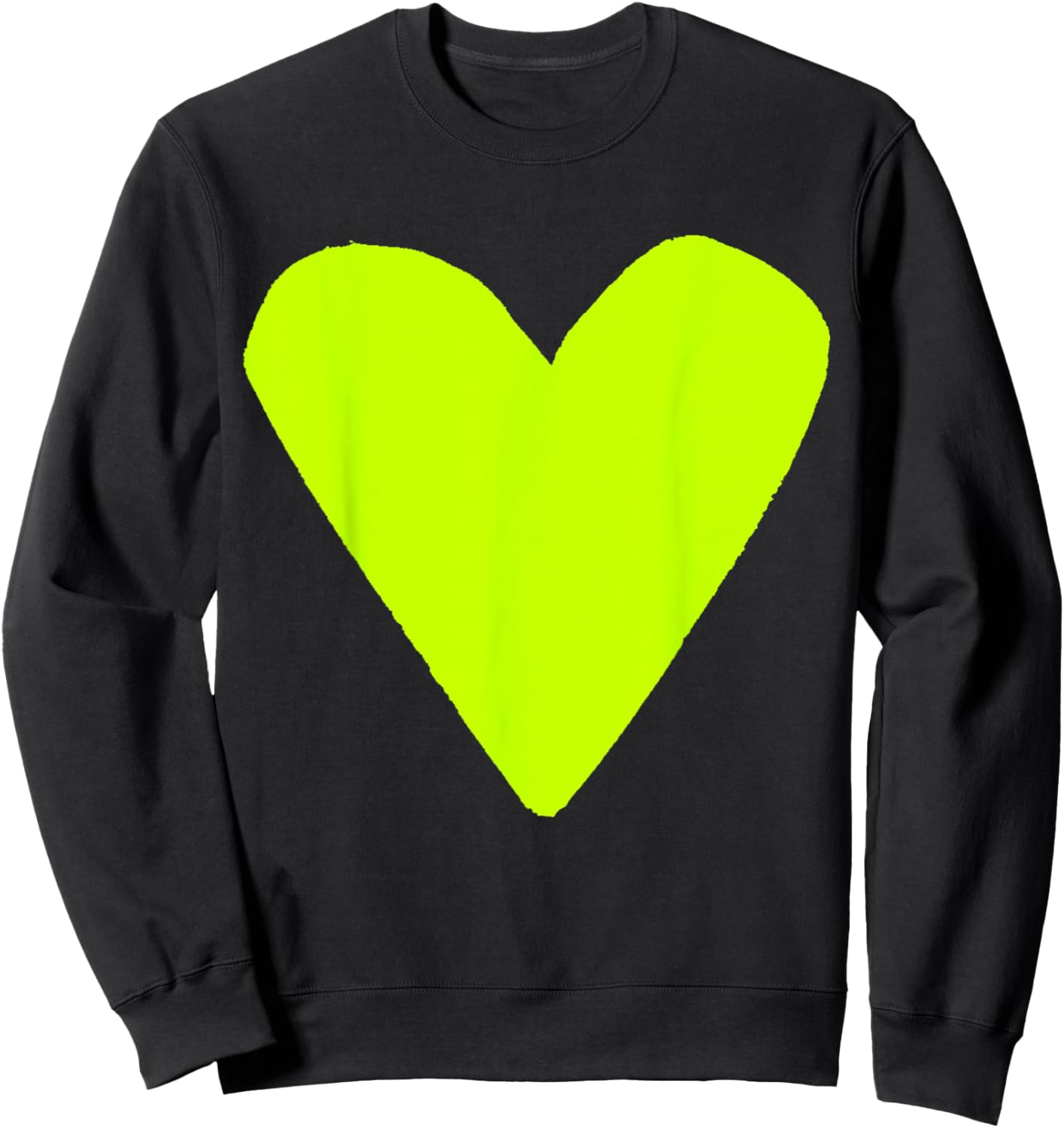 Cute Lime Green Heart Sweatshirt - Sweatshirt | Black