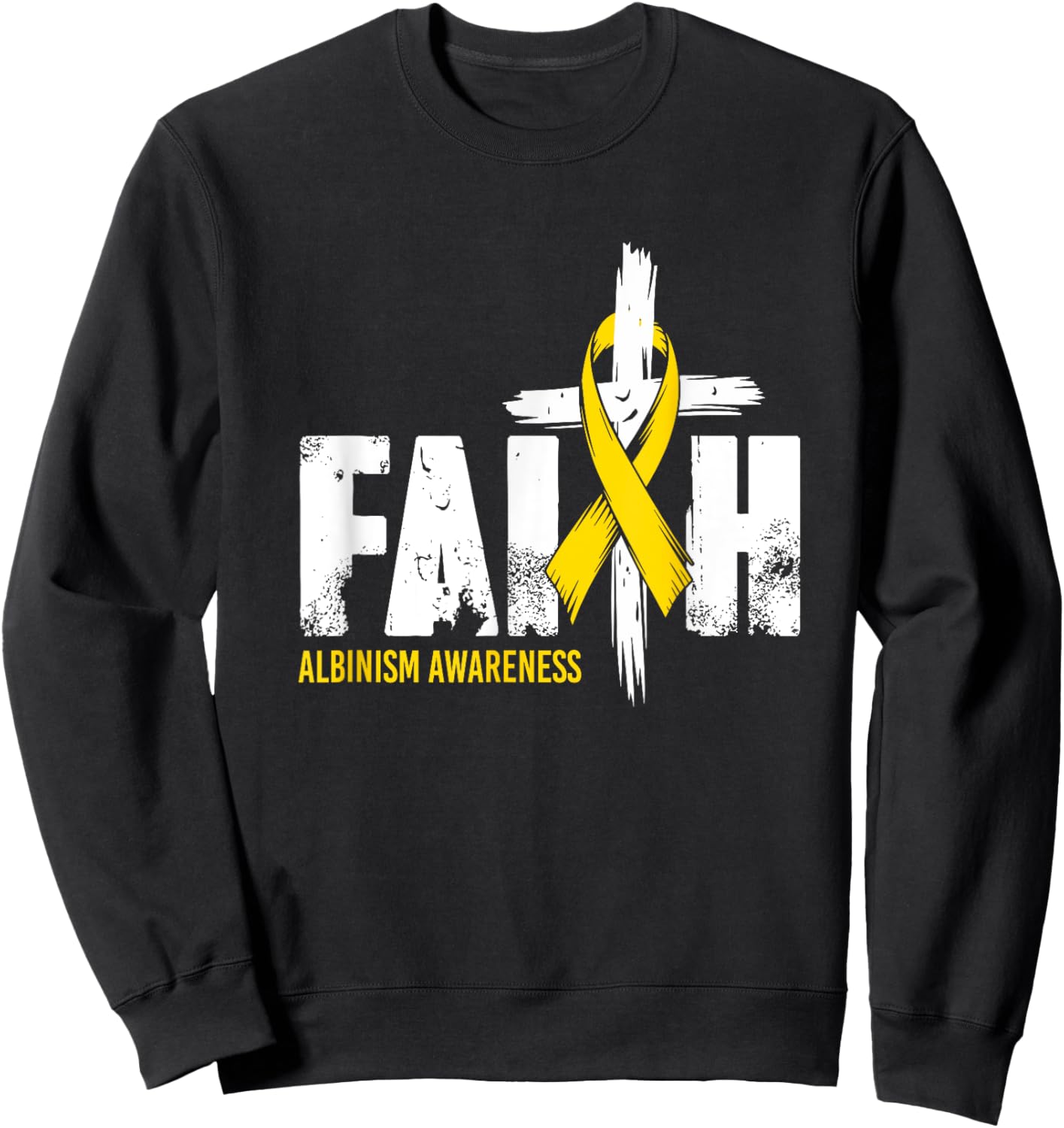 Faith Albinism Awareness Support Sweatshirt - Sweatshirt | Black