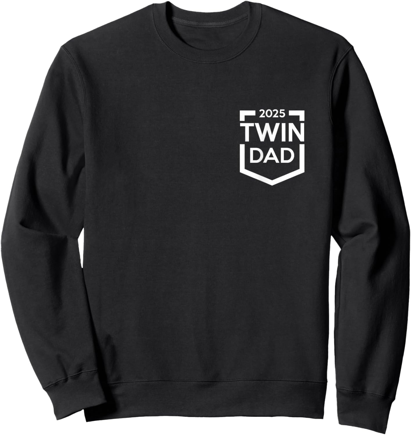 Twin Dad Est 2025 New Father Daddy Sweatshirt - Sweatshirt | Black