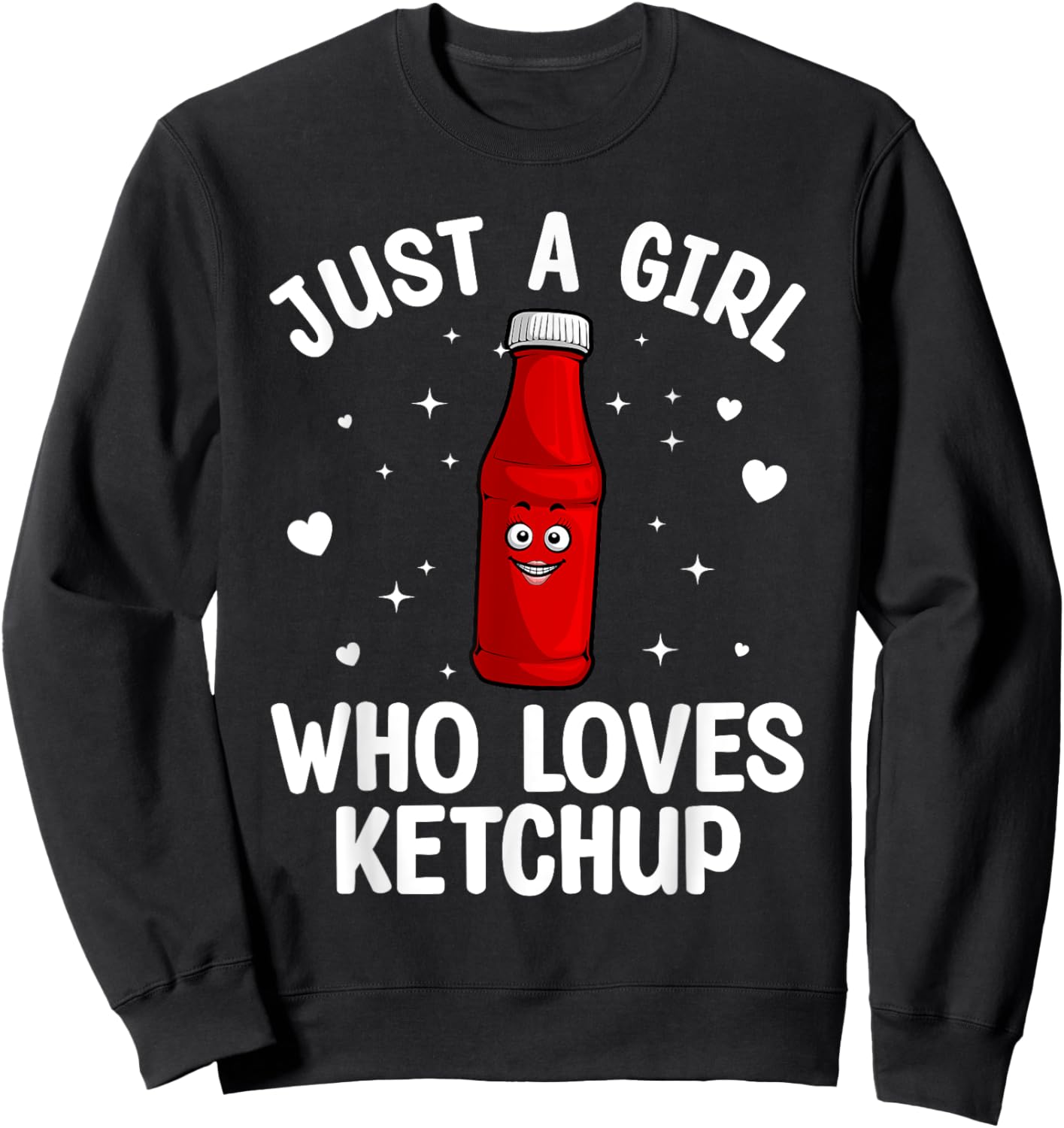 Cool Ketchup Art Girls Kid Ketchup Novelty Ketchup Sweatshirt - Sweatshirt | Black