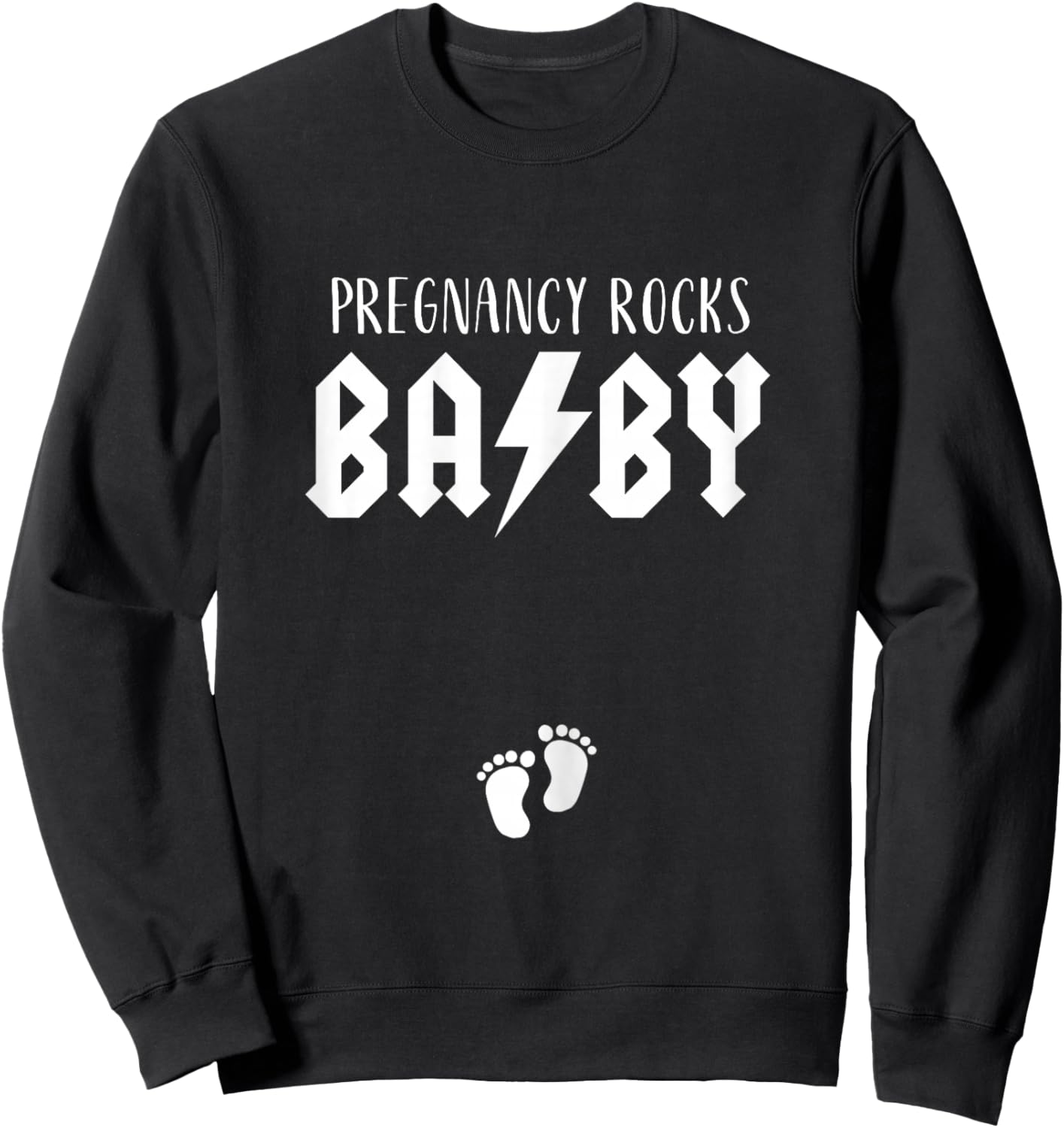 Pregnancy Rock Pregnant Mom Baby Announcement Band Music Sweatshirt - Sweatshirt | Black