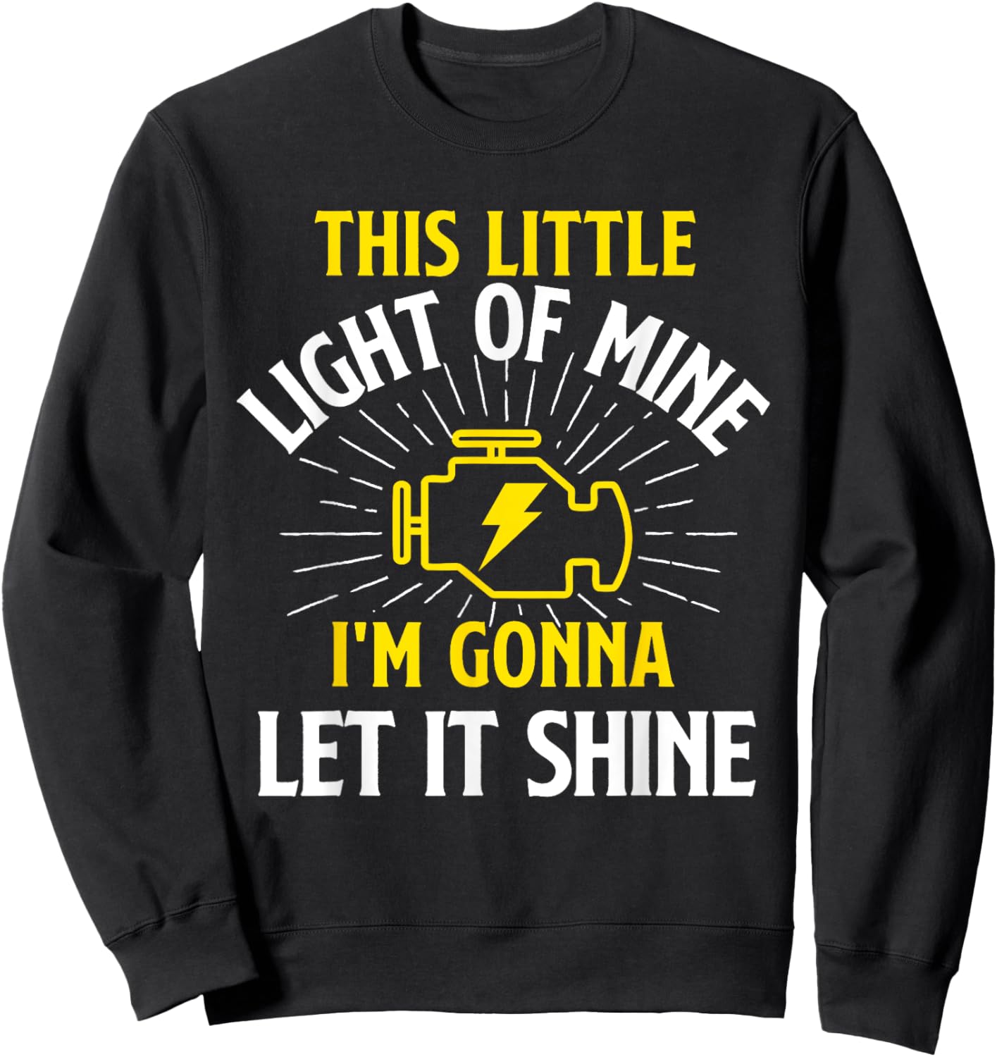 Engine Control Light - Car Guy Auto Mechanic Sweatshirt - Sweatshirt | Black