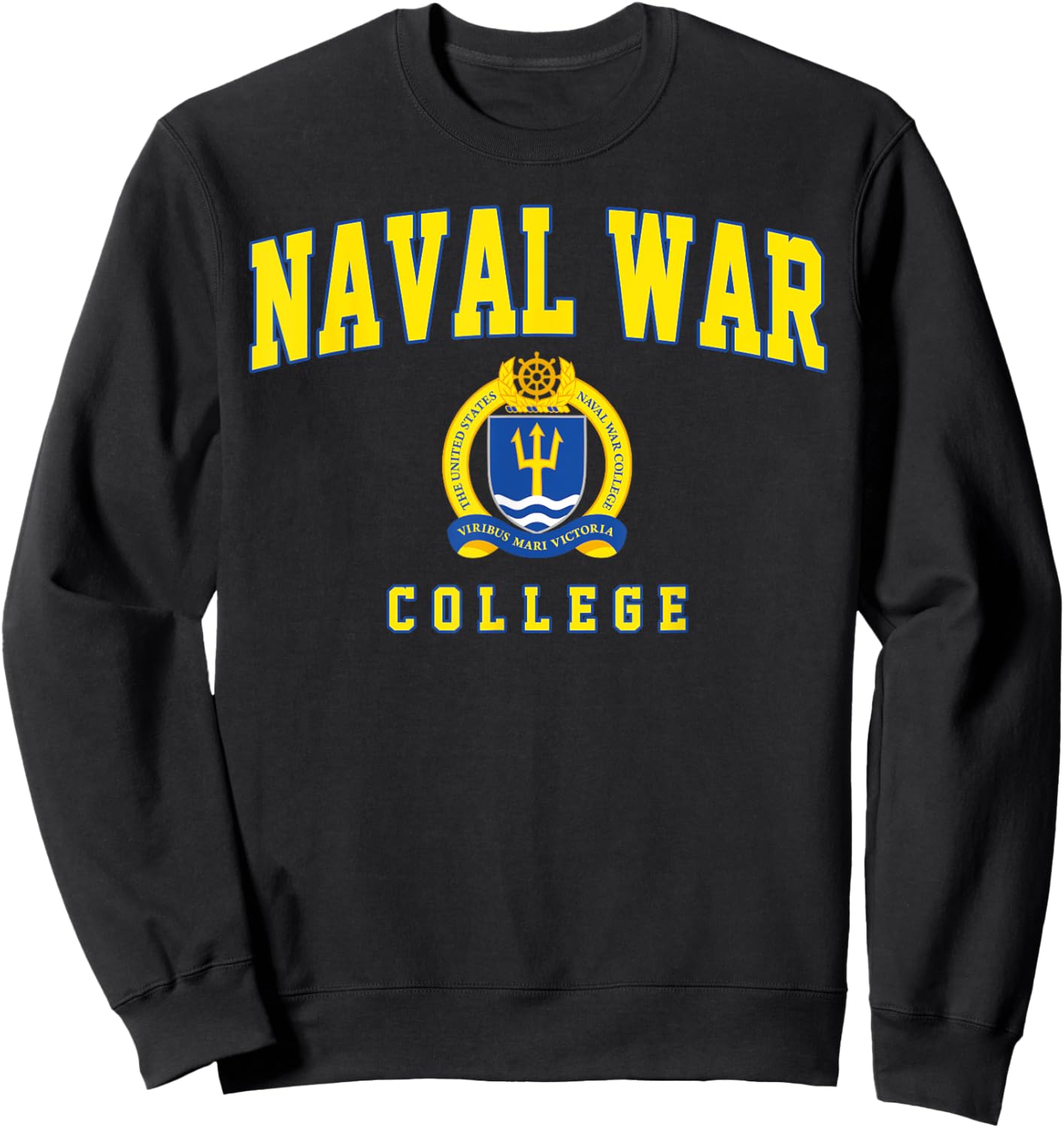 Naval War College Arch Vintage Sports Design Men Women Sweatshirt - Sweatshirt | Black