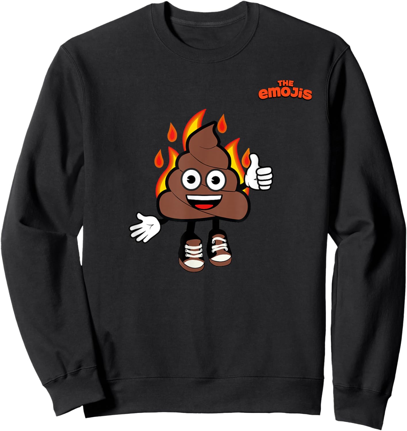 Emoji Happy Fire Poo Thumb Up Sweatshirt - Sweatshirt | Black