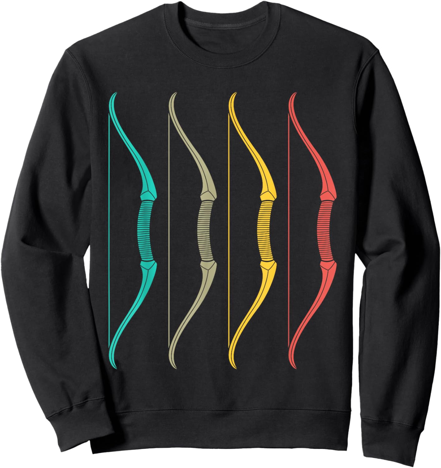 Vintage Archery With Bow Funny Classic Archers Bowman Outfit Sweatshirt - Sweatshirt | Black