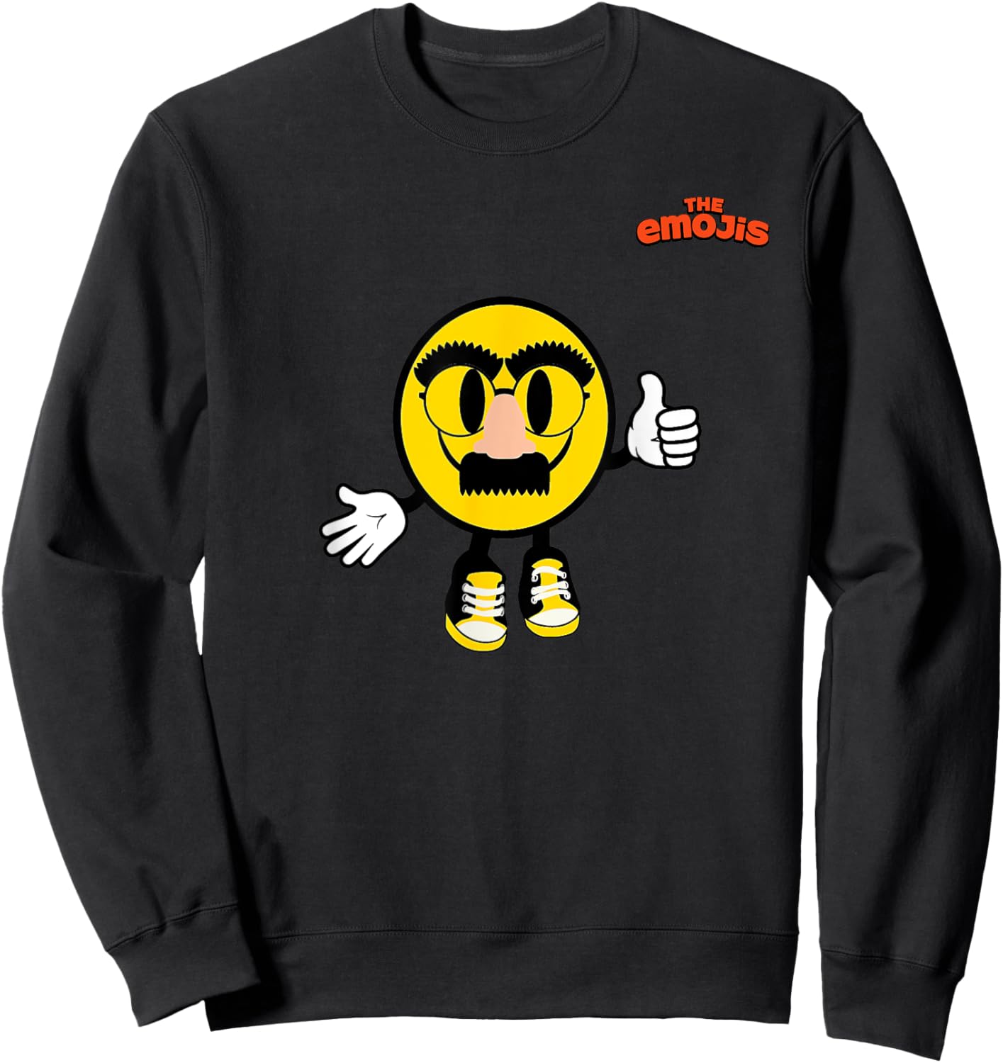 Emoji Groucho Yellow Face Thumb Up Sweatshirt - Sweatshirt | Black