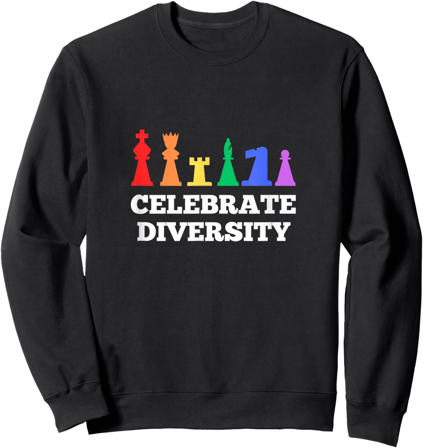 Rainbow Chess - Celebrate Diversity Rainbow Flag Sweatshirt - Sweatshirt | Black