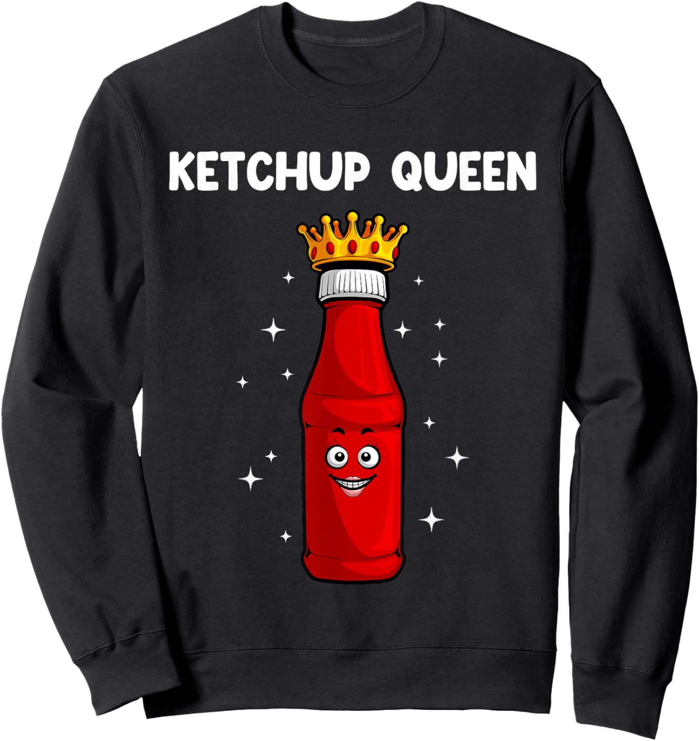 Cool Ketchup Queen Art Girls Tomato Ketchup Lover Sweatshirt - Sweatshirt | Black