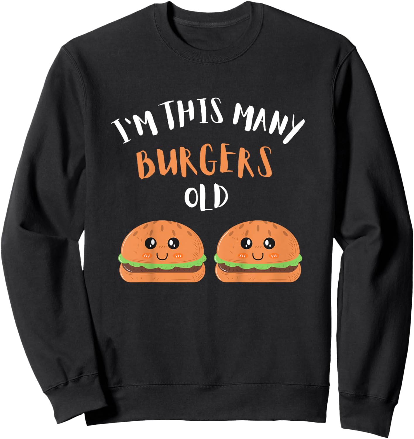 Kids I'm This Many Burgers Old - 2nd Birthday 2 Years Old Bday Sweatshirt - Sweatshirt | Black