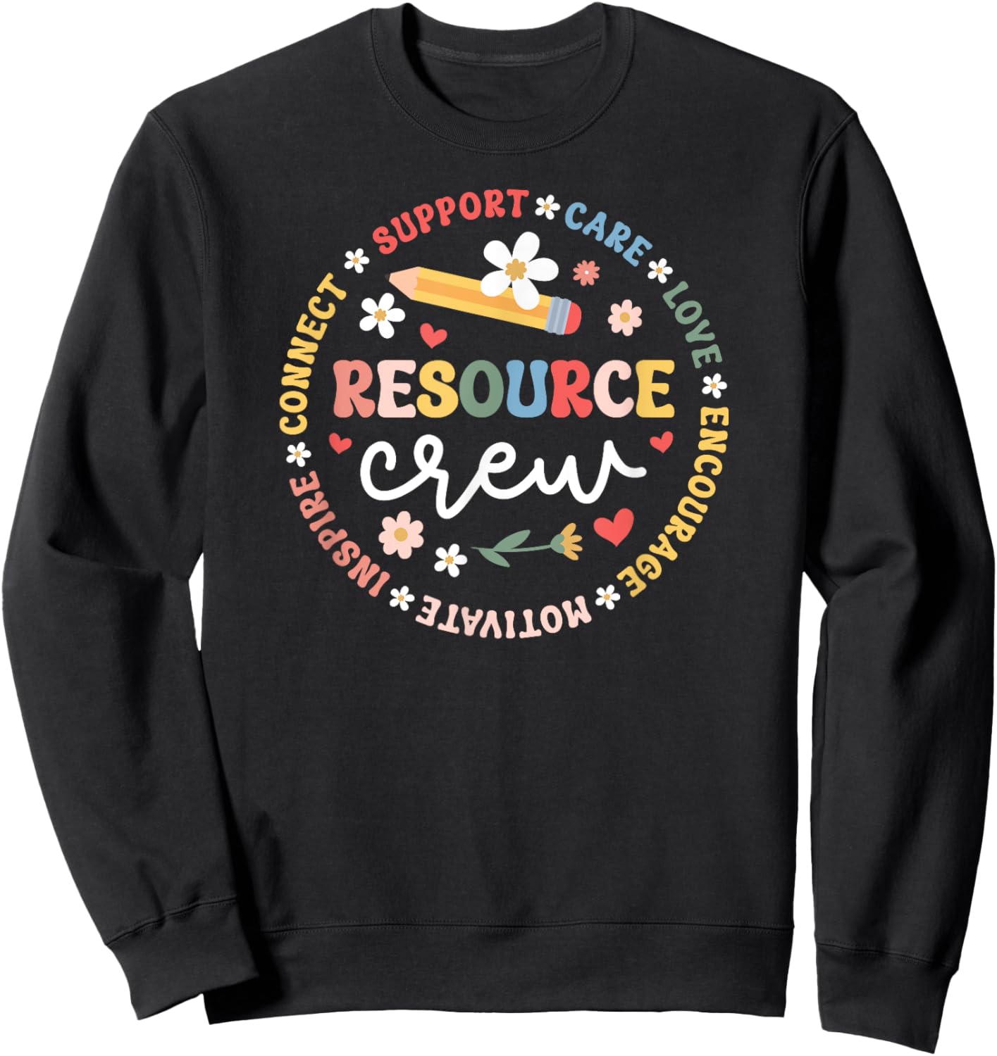 Resource Crew Appreciation Circle Resource Teacher Team Sweatshirt - Sweatshirt | Black