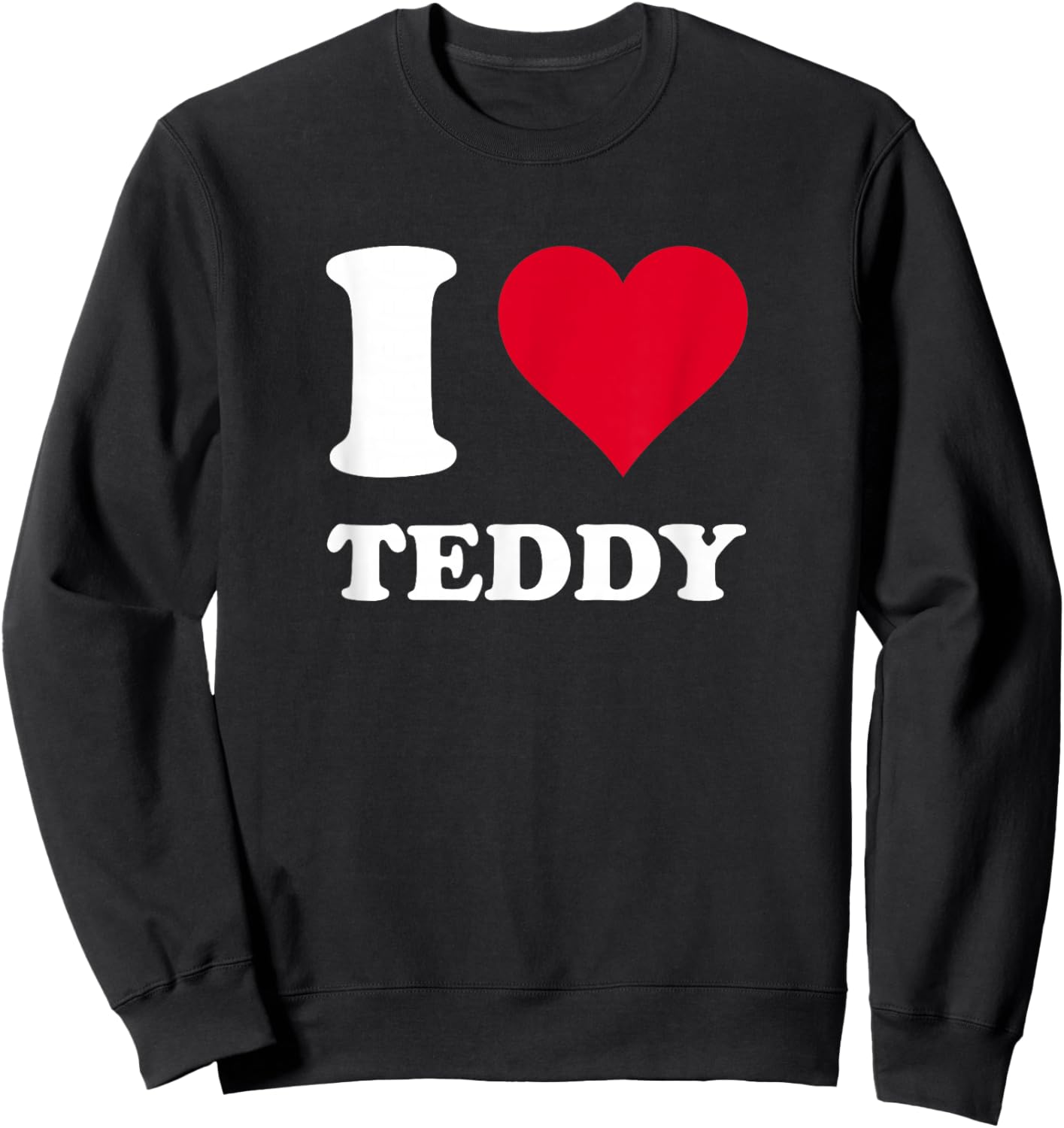 Red Heart I Love Teddy Sweatshirt - Sweatshirt | Black
