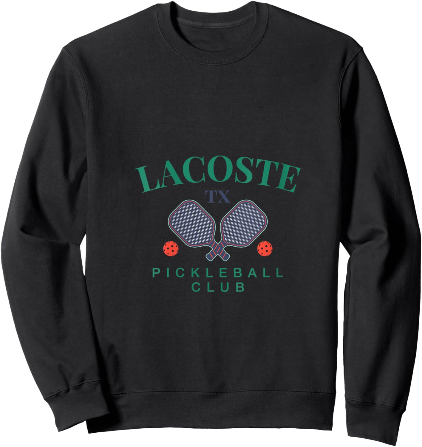 LaCoste, TX Pickleball Club for Paddle Players V-Neck Sweatshirt - Sweatshirt | Black