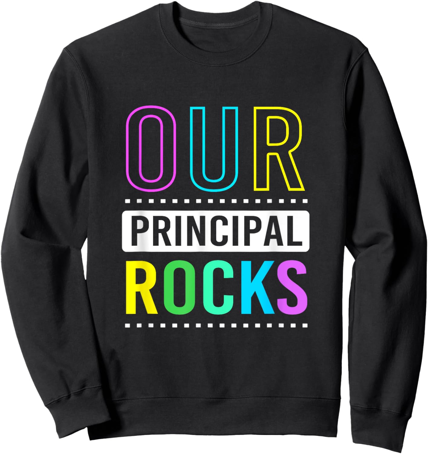 Retro Vibe School Principal Our Principal Rocks Sweatshirt - Sweatshirt | Black