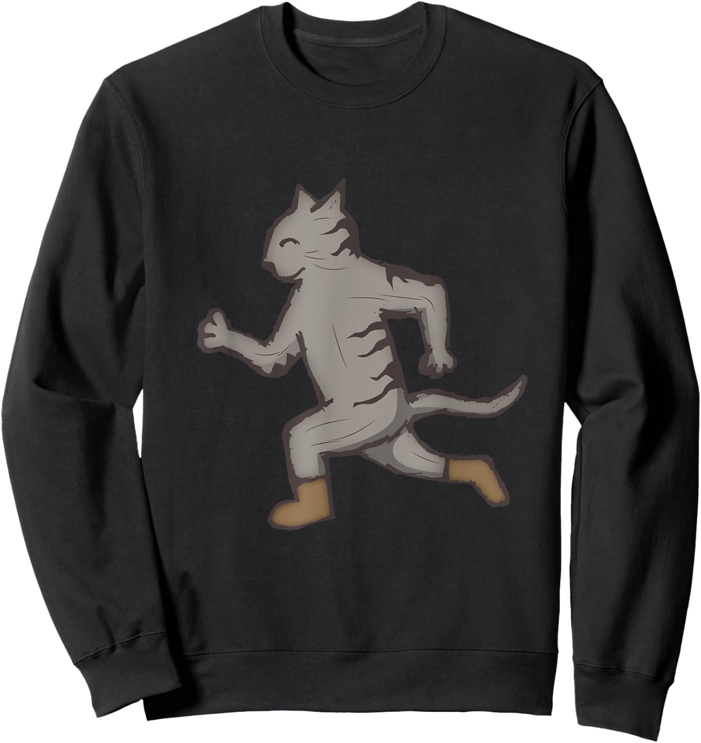 Cat jogging running Sweatshirt - Sweatshirt | Black