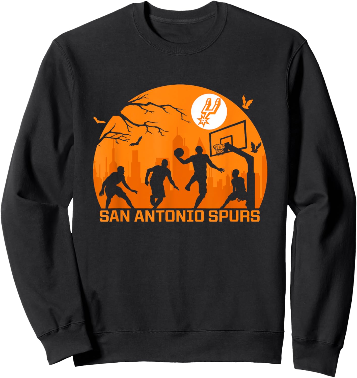 NBA San Antonio Spurs Halloween Midnight Hoops Sweatshirt - Sweatshirt | Black