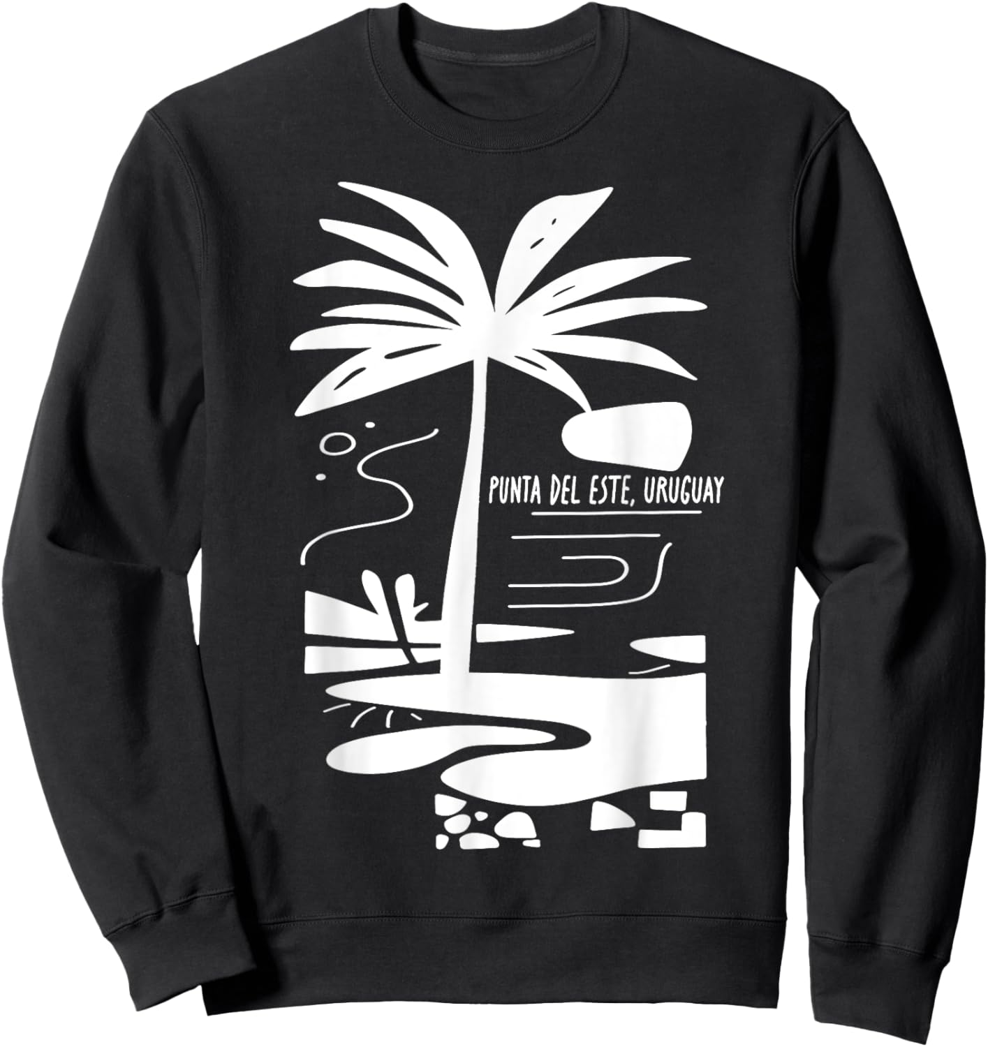 Punta del Este Uruguay Minimalist Beach Scene Sweatshirt - Sweatshirt | Black