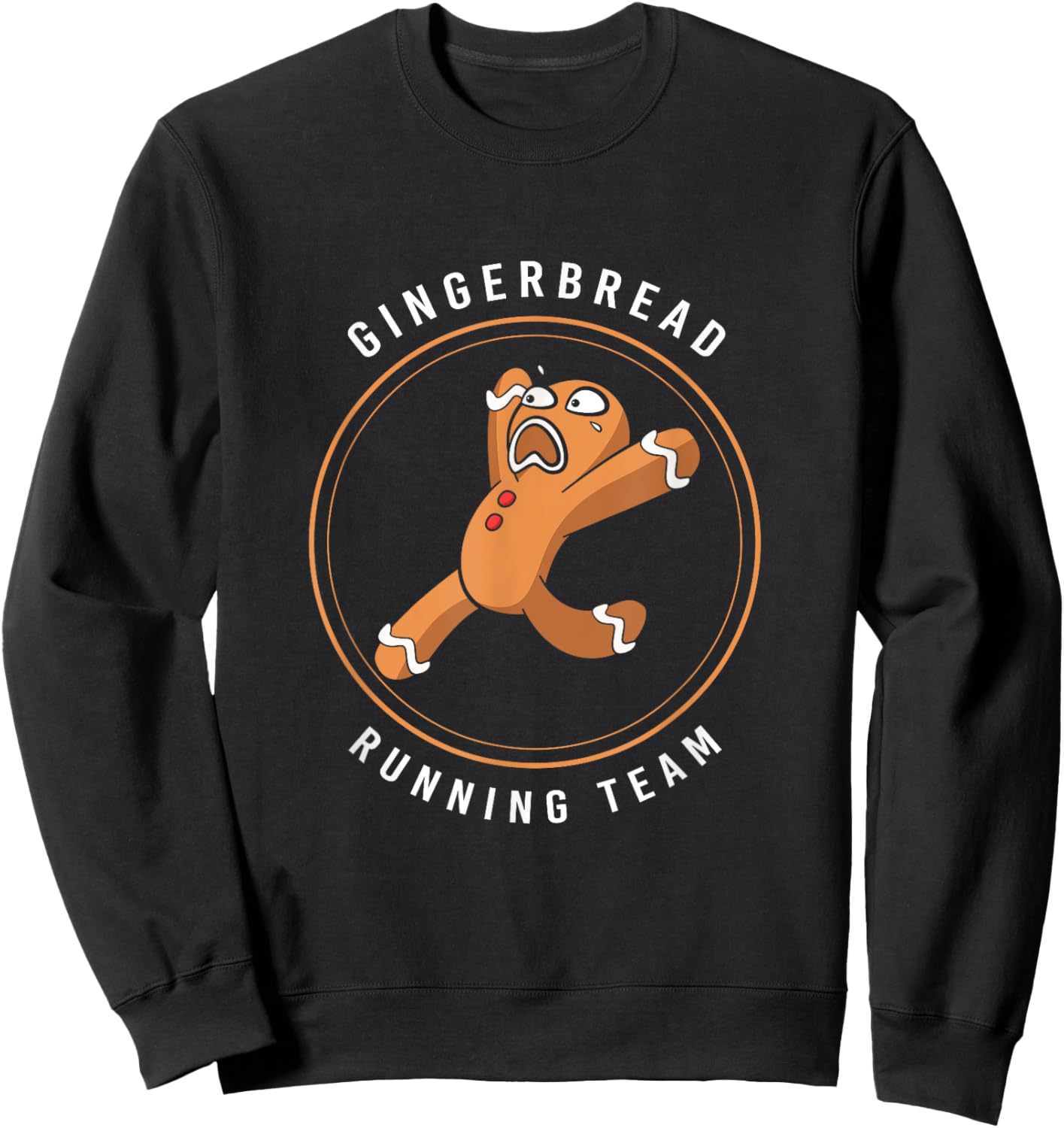 Gingerbread Christmas Cookie Running Team Sweatshirt - Sweatshirt | Black