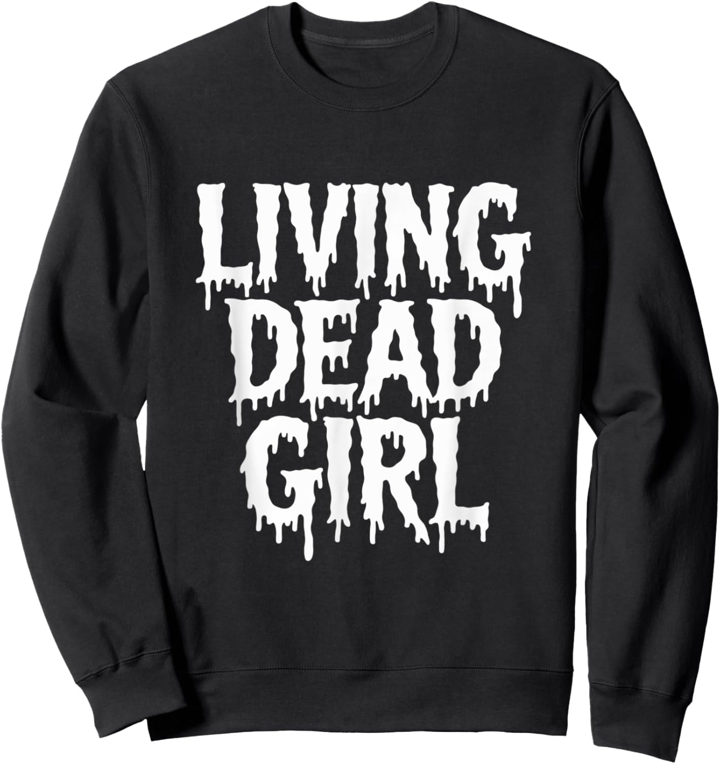 Dripping Blood Zombie Movie Living Dead Girl Halloween Sweatshirt - Sweatshirt | Black