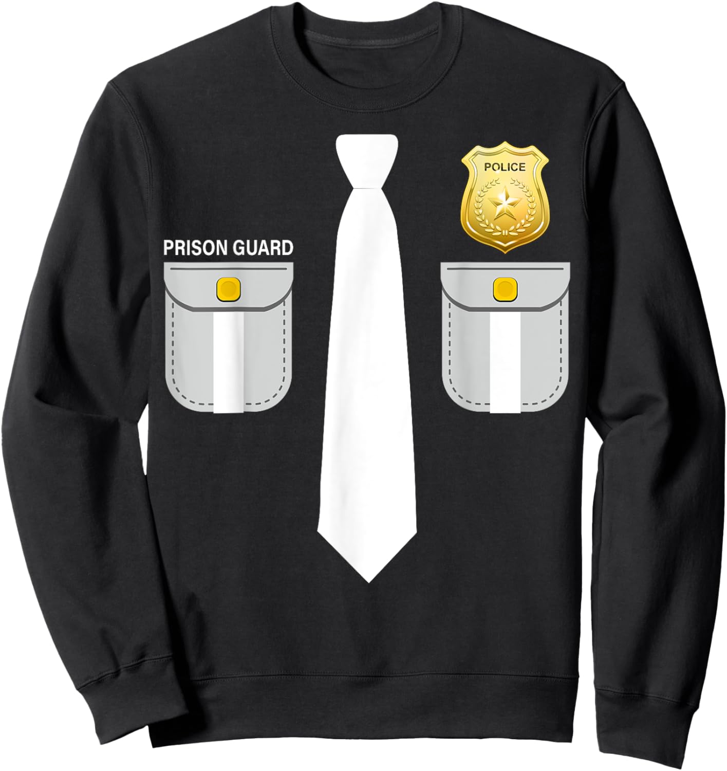 USA Prison Guard Costume Correctional Guard Uniform Sweatshirt - Sweatshirt | Black