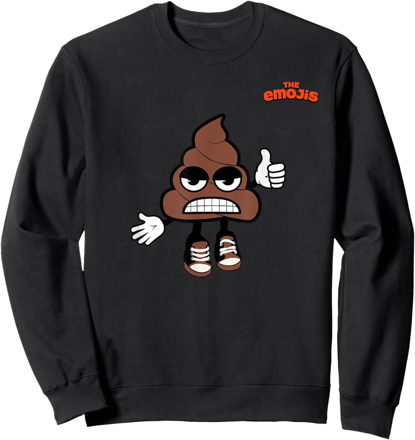 Emoji Big Eyebrows Angry Sad Poo Thumb Up Sweatshirt - Sweatshirt | Black