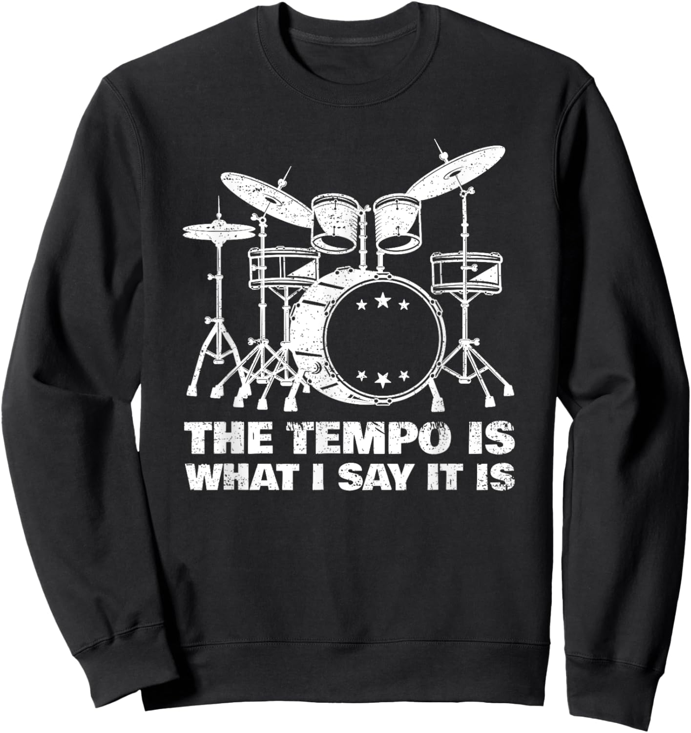 Funny Drumming Art Women Drumline Drum Set Drummer Sweatshirt - Sweatshirt | Black