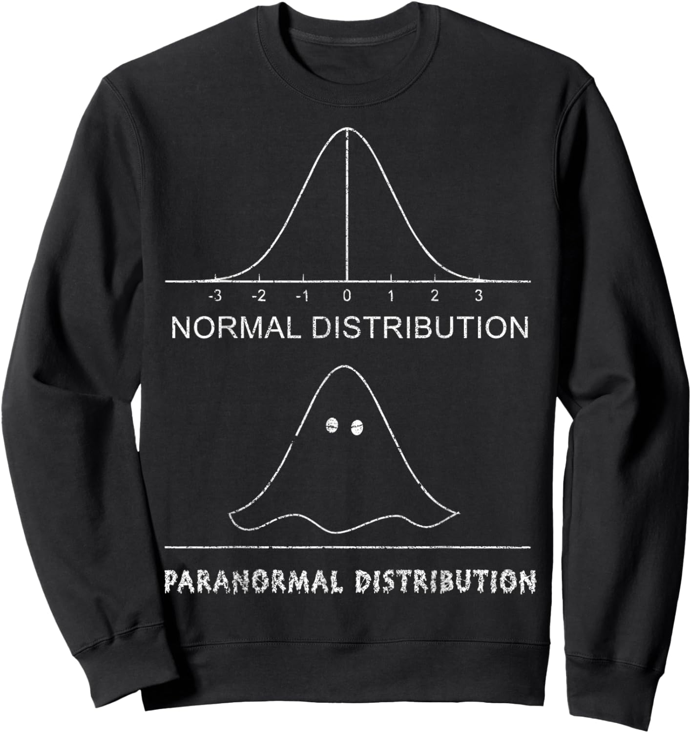 Normal Paranormal Distribution Funny Math Ghost Halloween Sweatshirt - Sweatshirt | Black