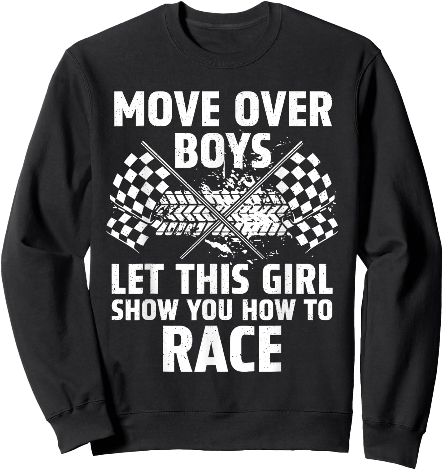 Funny Race Car Driver Art For Girls Women Kids Racing Lover Sweatshirt - Sweatshirt | Black