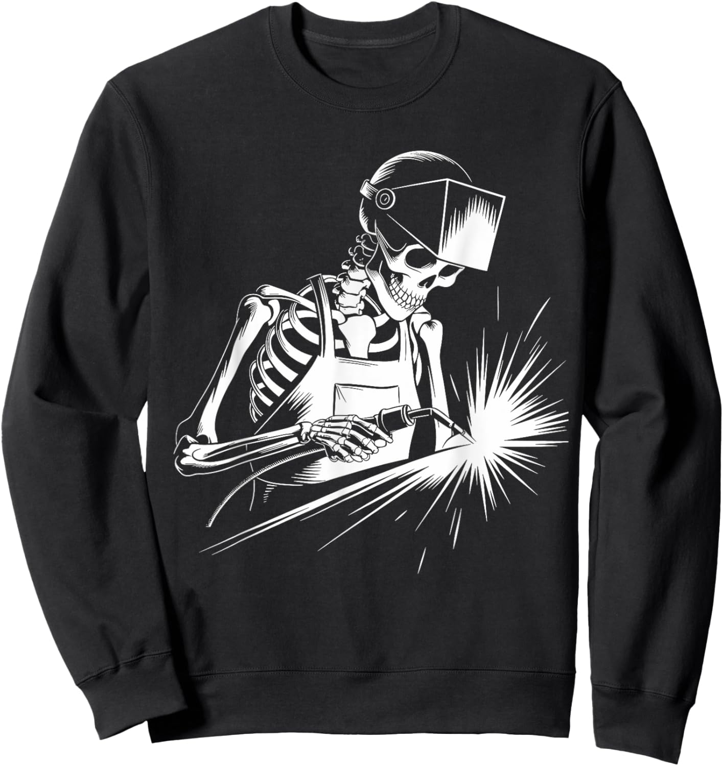 Funny Skeleton Welding Lovers Spooky Halloween Welder Sweatshirt - Sweatshirt | Black