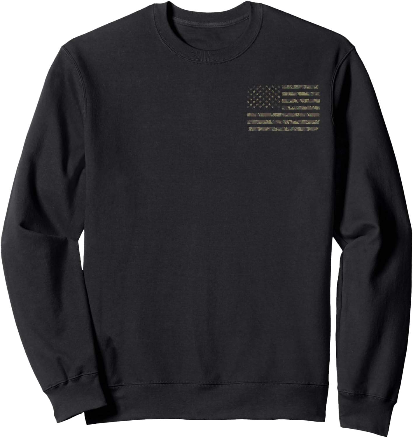 Camouflage American Flag Camo Sweatshirt - Sweatshirt | Black