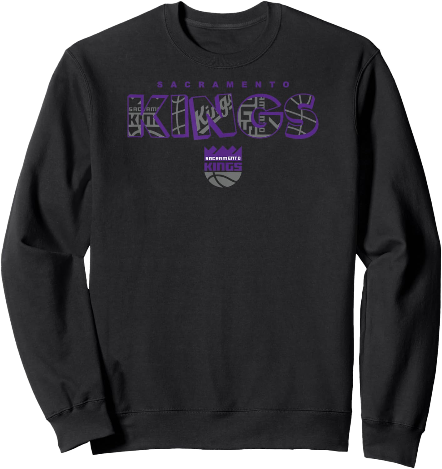 NBA - Sacramento Kings Logo Knockout White Sweatshirt - Sweatshirt | Black