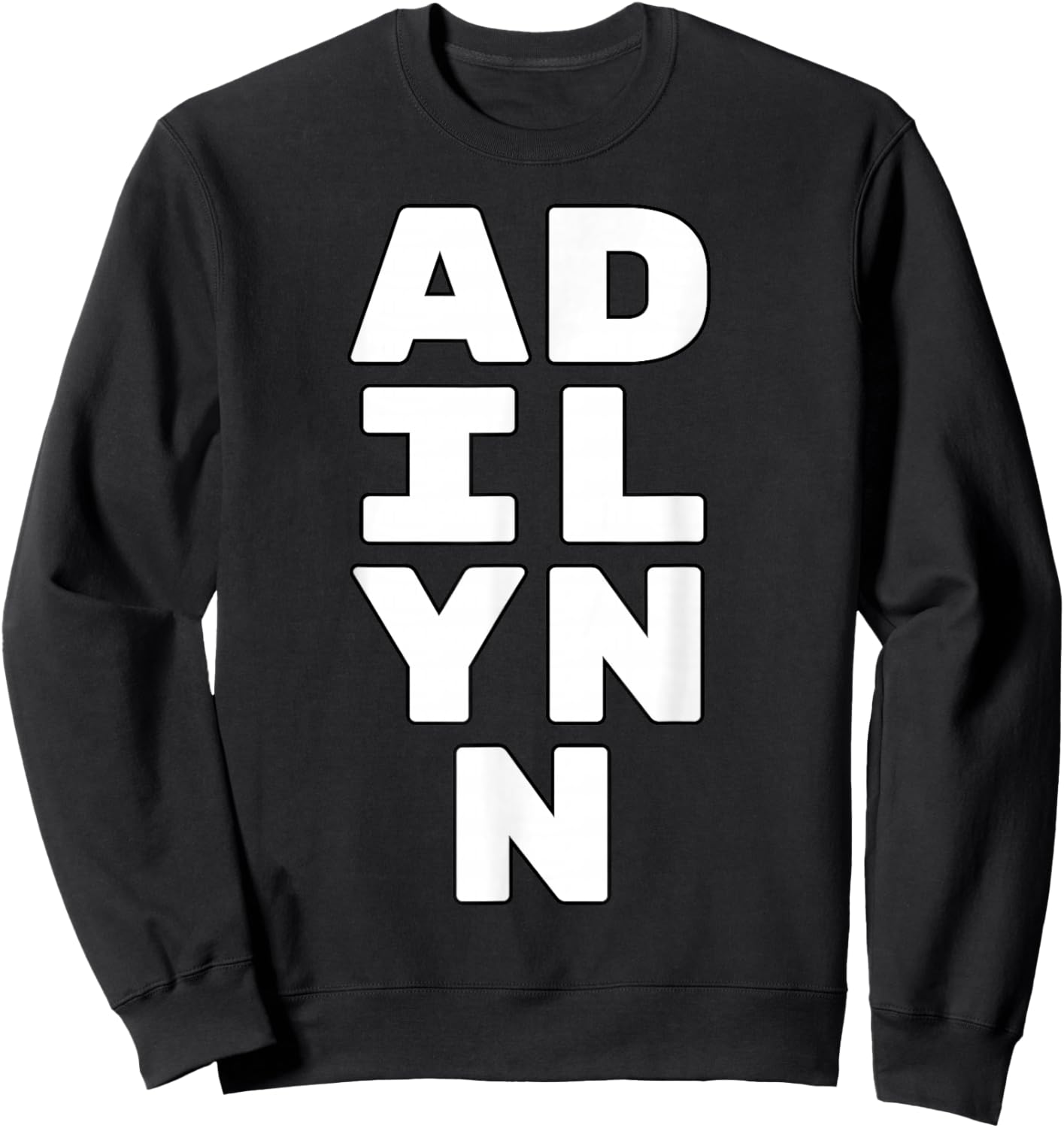 ADILYNN Personalized Retro Girls Custom ADILYNN Name Sweatshirt - Sweatshirt | Black