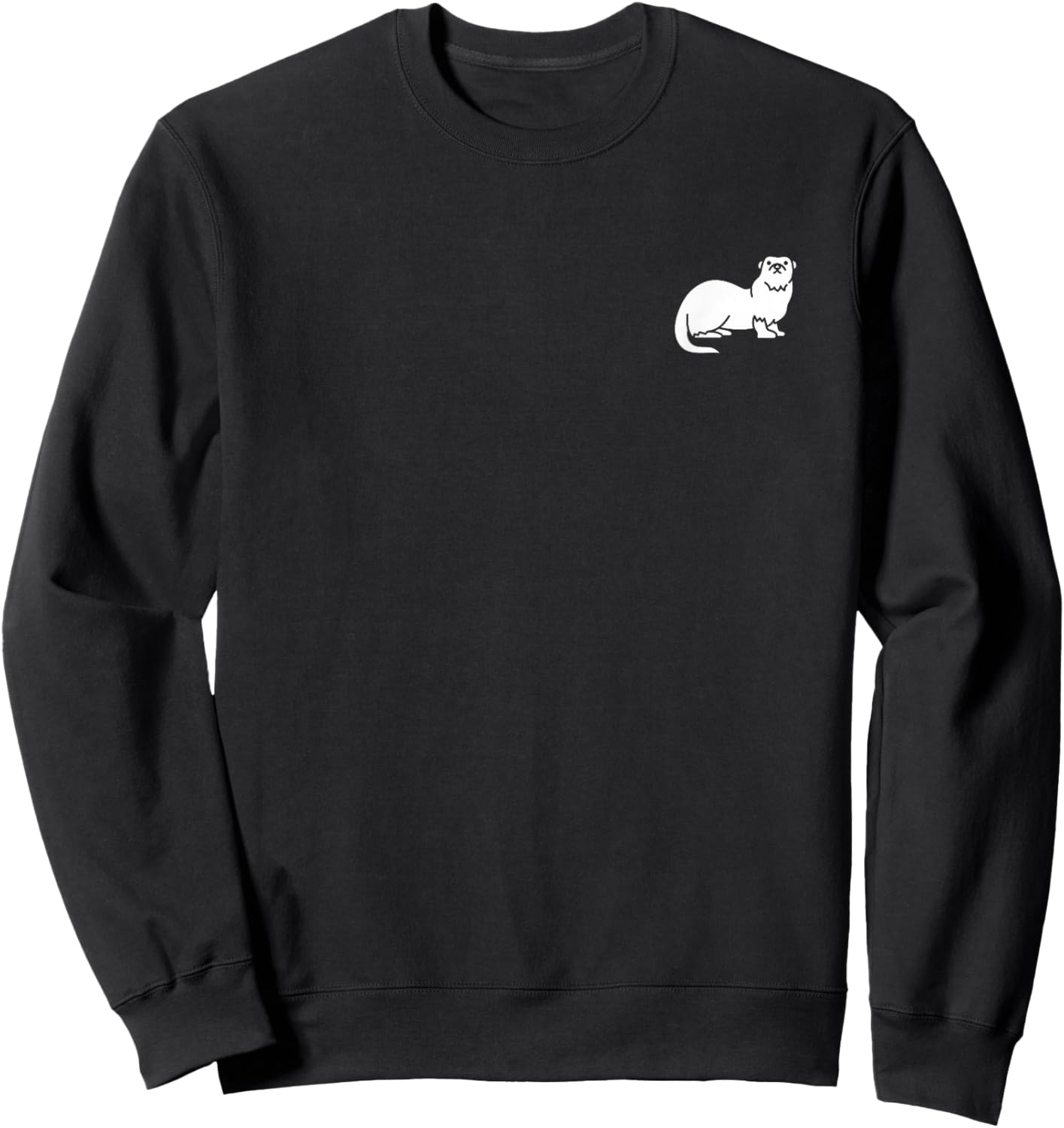 Minimalist Otter Badge Animal Lover Otter Man Woman Kids Sweatshirt - Sweatshirt | Black