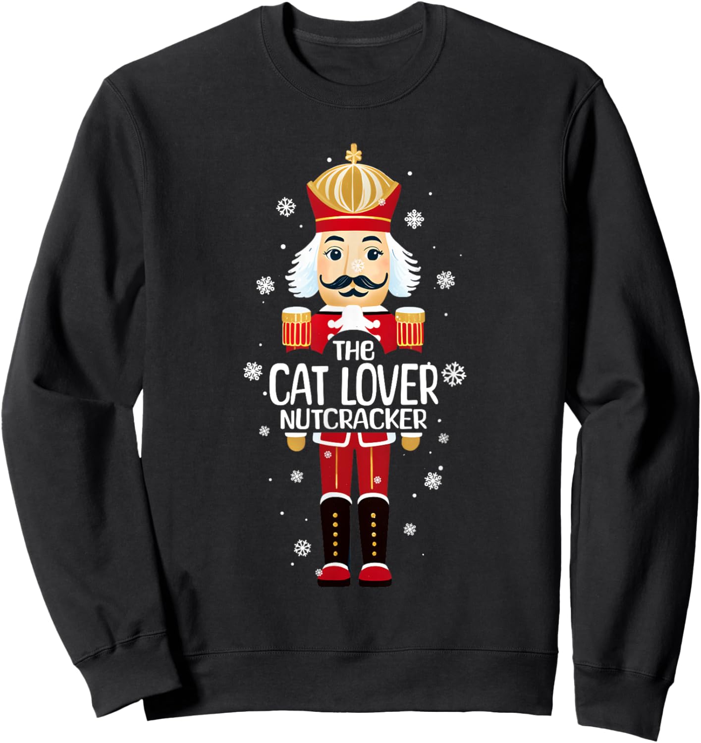 Cat Lover Nutcracker Funny Christmas Family Matching Pajama Women Kids Sweatshirt - Sweatshirt | Black