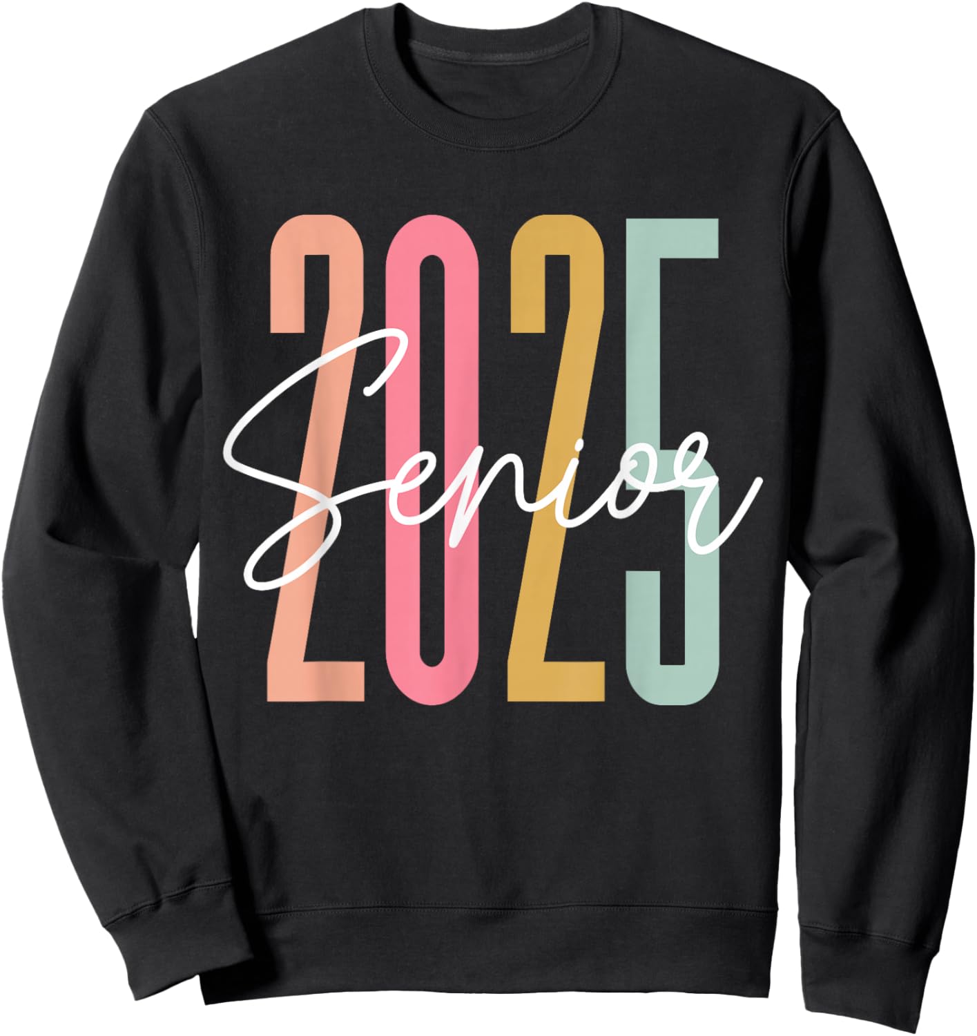 Retro Senior 2025 Class of 2025 High School Graduation Sweatshirt - Sweatshirt | Black