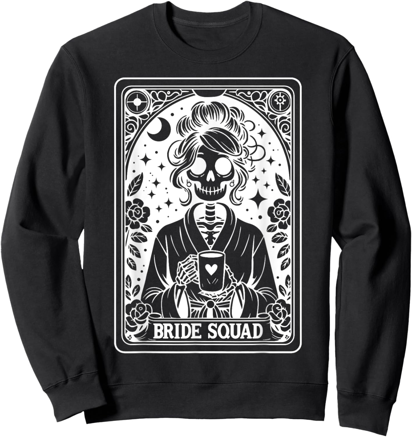 Bride Squad Tarot Card Bride Coven Gothic Bachelorette Sweatshirt - Sweatshirt | Black