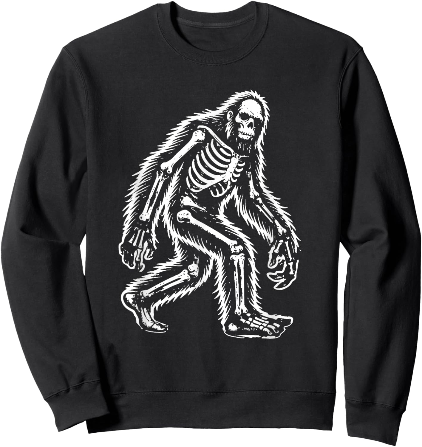Funny Bigfoot Sasquatch Halloween skeleton men kids Sweatshirt - Sweatshirt | Black